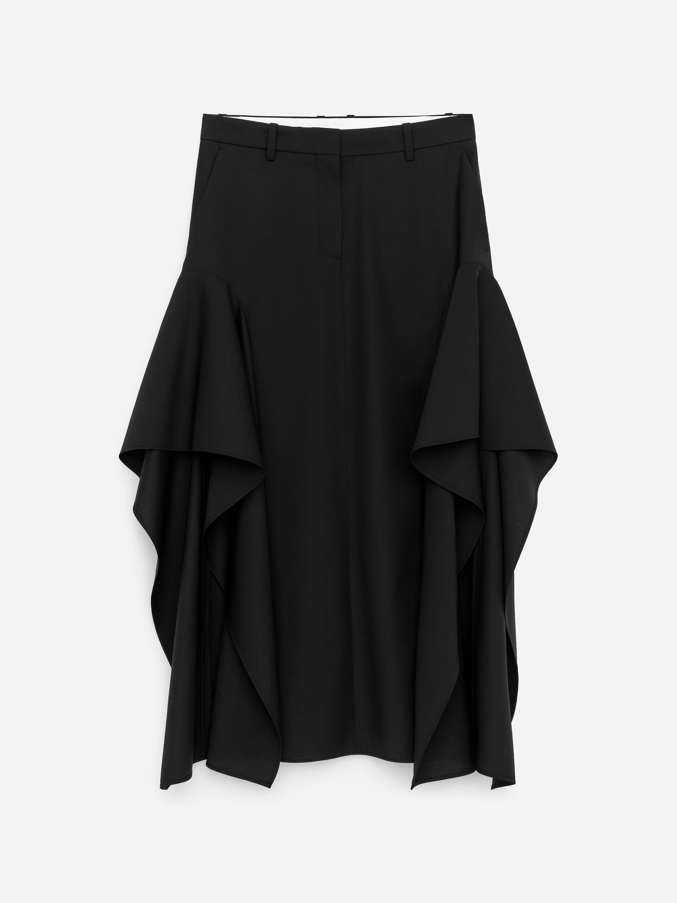 Tailored Frill Skirt - Black - Regular fit - Women - StillMedia/DescriptiveStillLife - 1