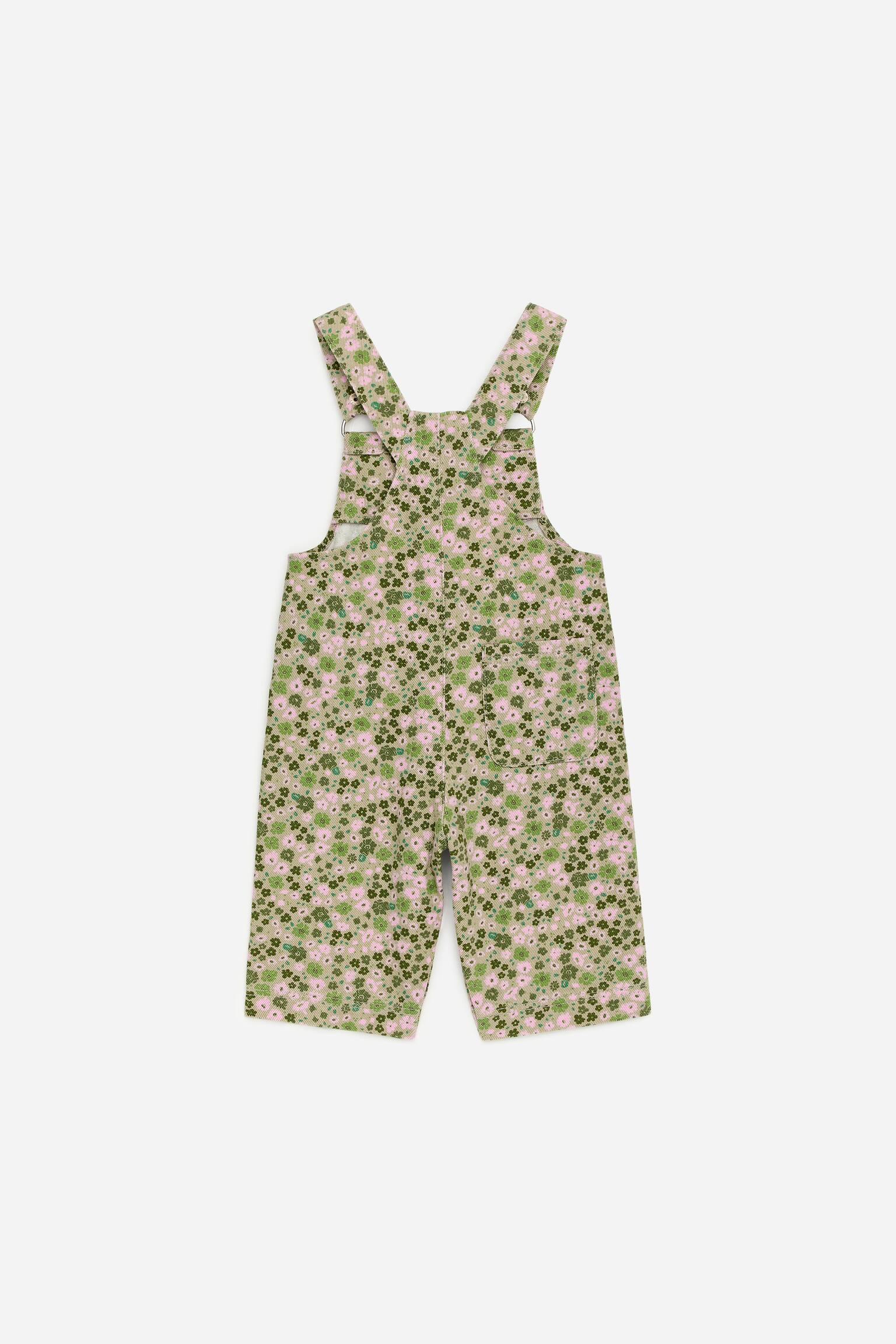 Pantalon salopette - Vert clair/Rose - 2