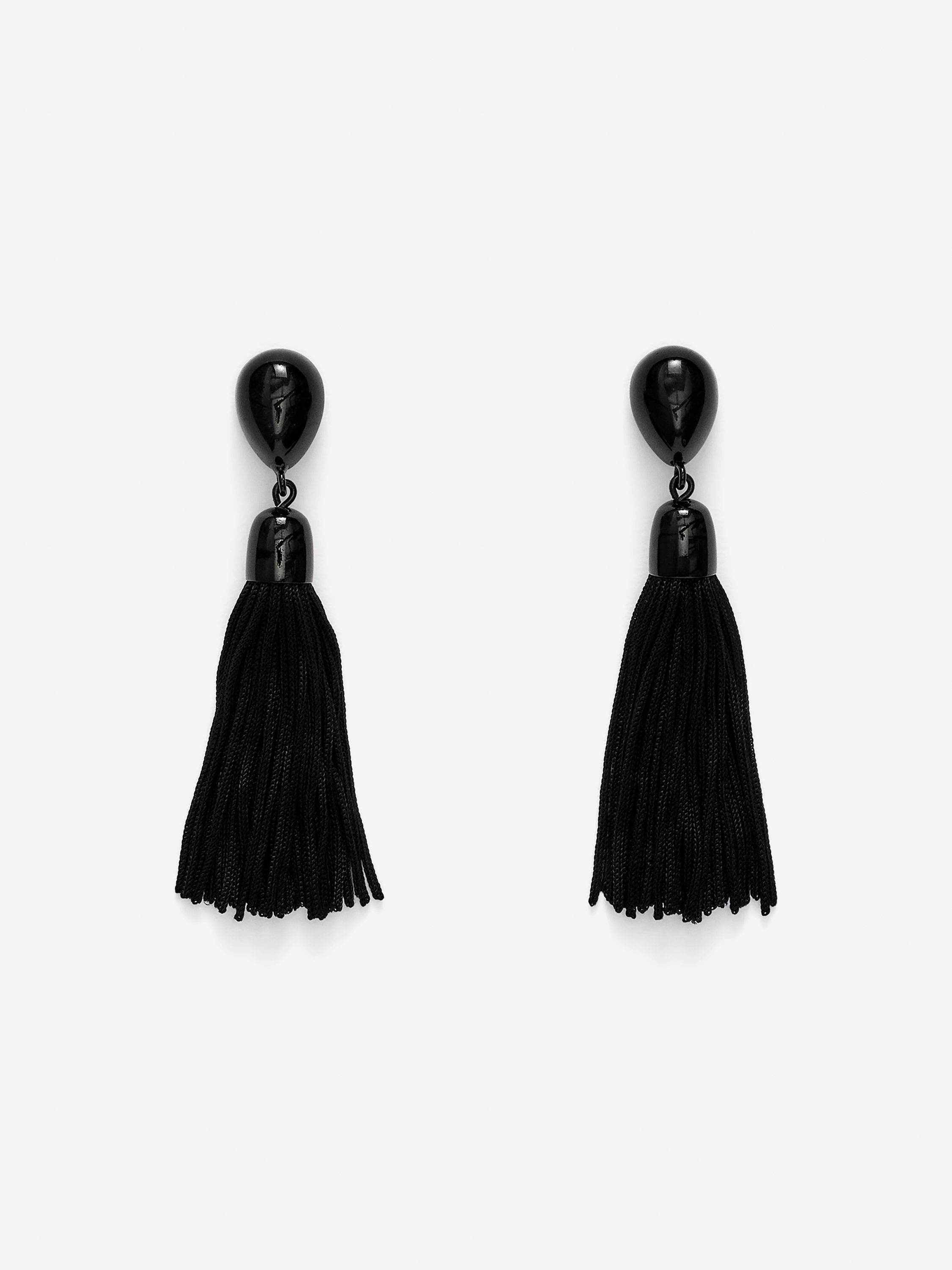Tassel Earrings-Black-16864
