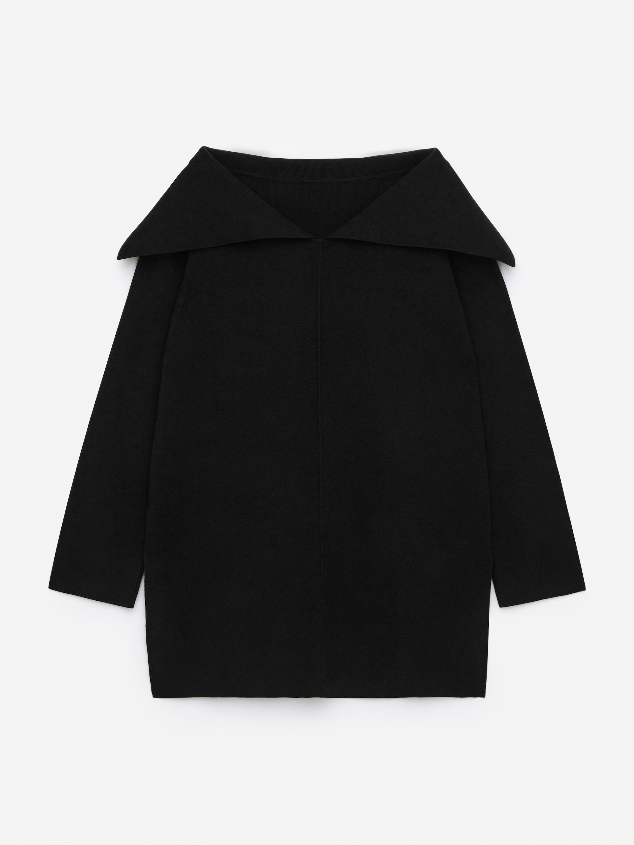 Fold-Over Collar Tunic - Black - Regular fit - Women - StillMedia/DescriptiveStillLife - 1
