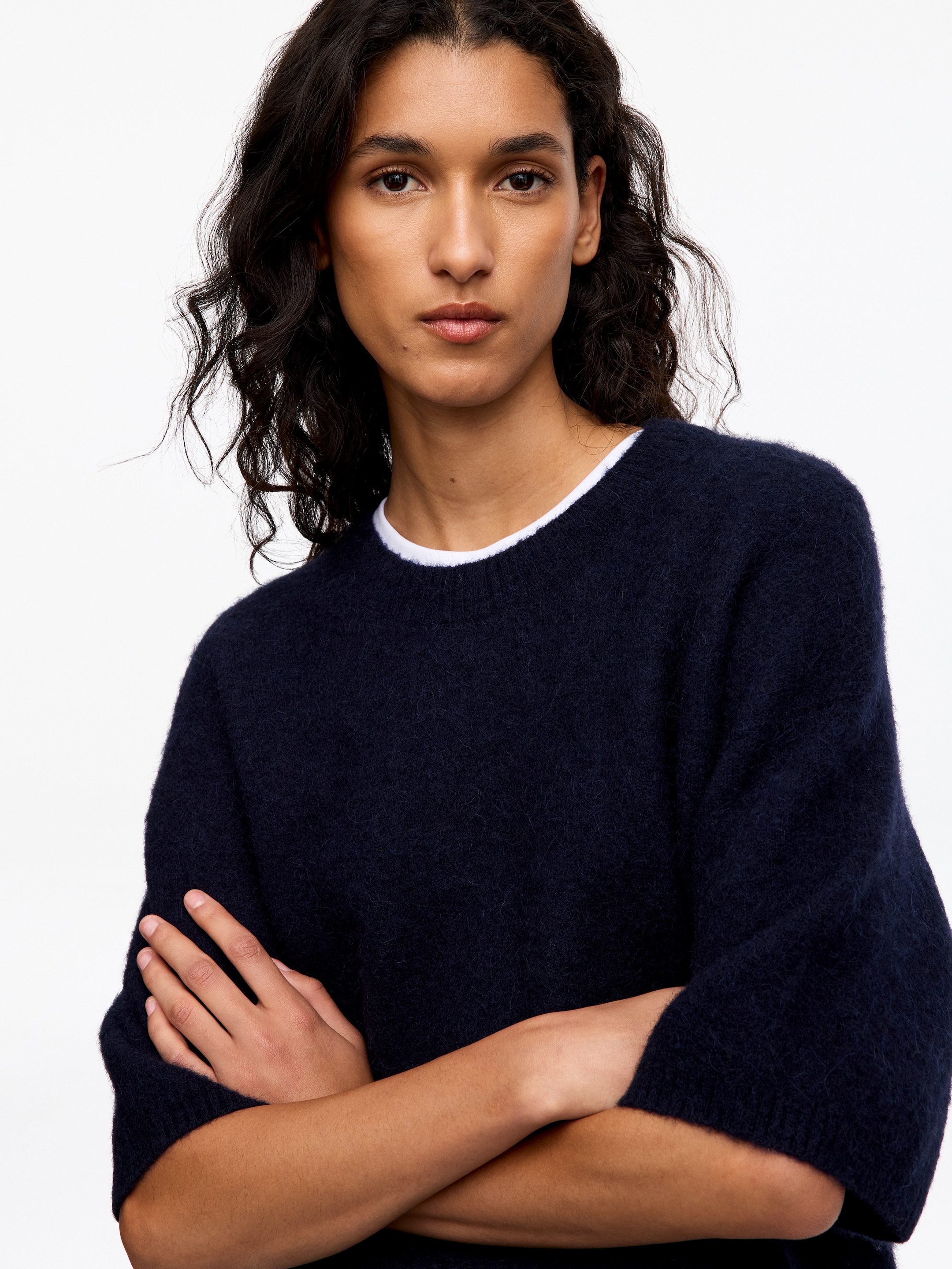 Alpaca-Wool Blend Jumper - Dark Blue - Loose fit - women - StillMedia/Lookbook - 2