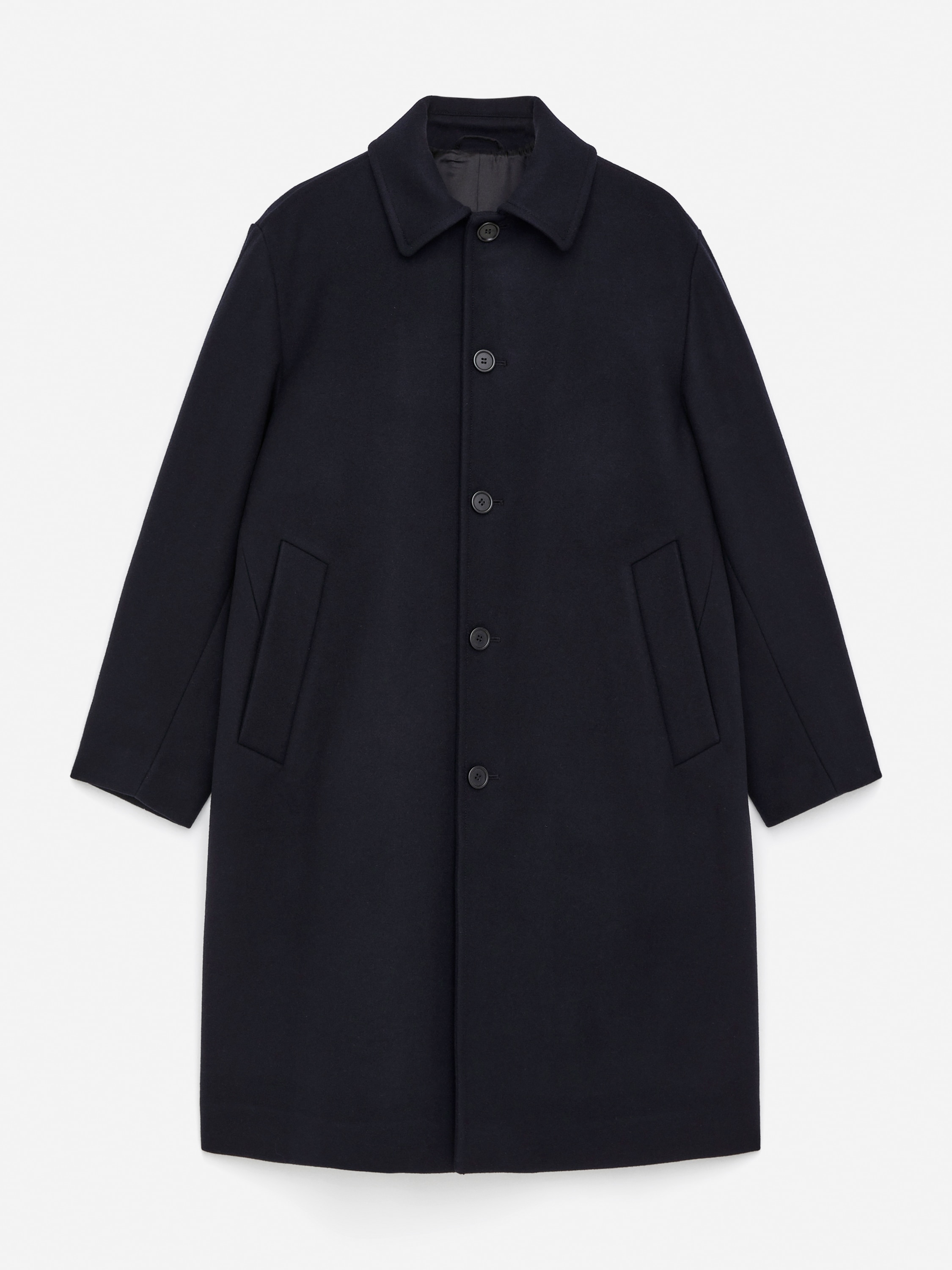 Manteau en laine mélangée doublée - Bleu foncé