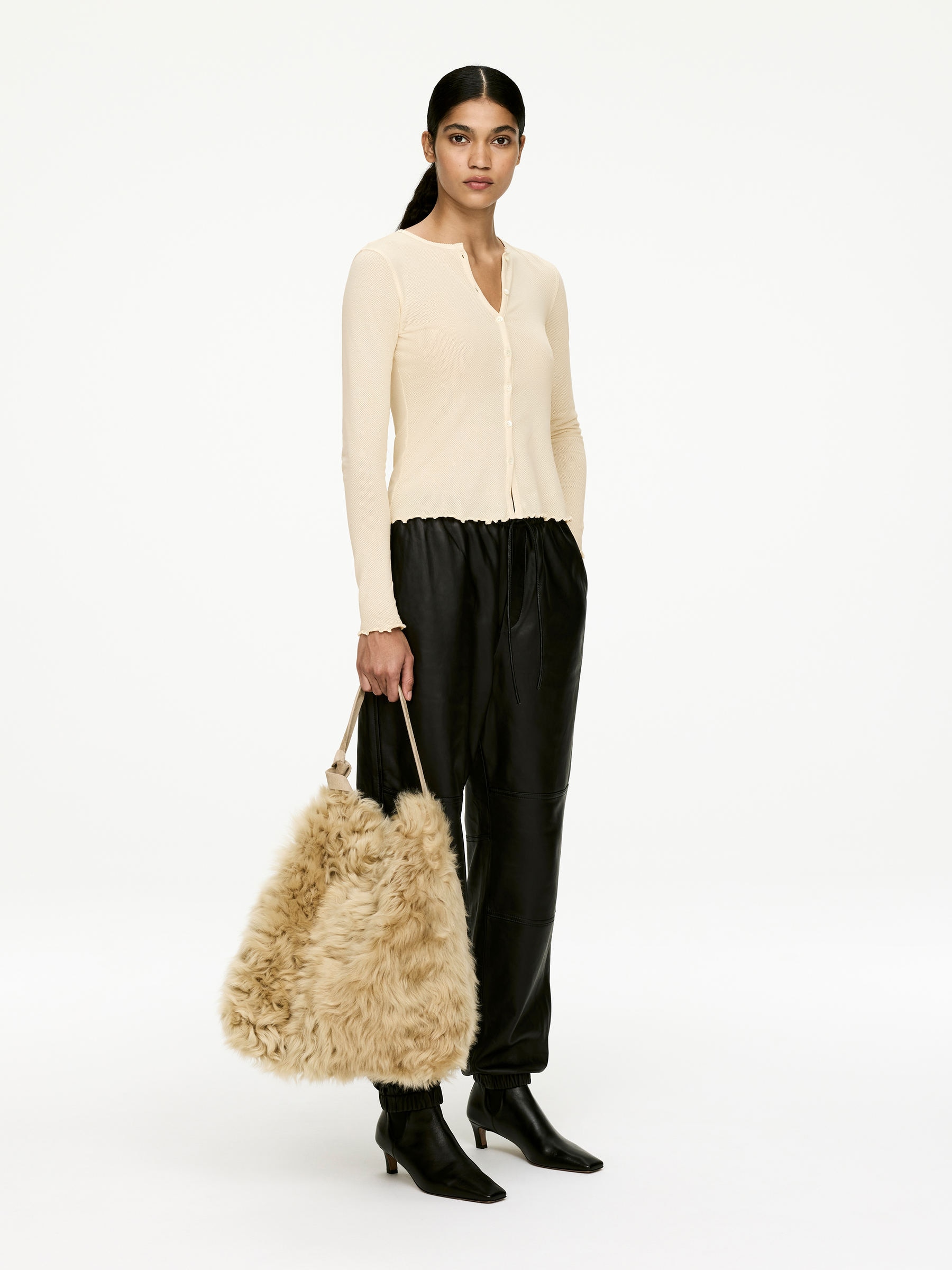 Mesh Top - Off White - Slim fit - Women - StillMedia/Lookbook - 4