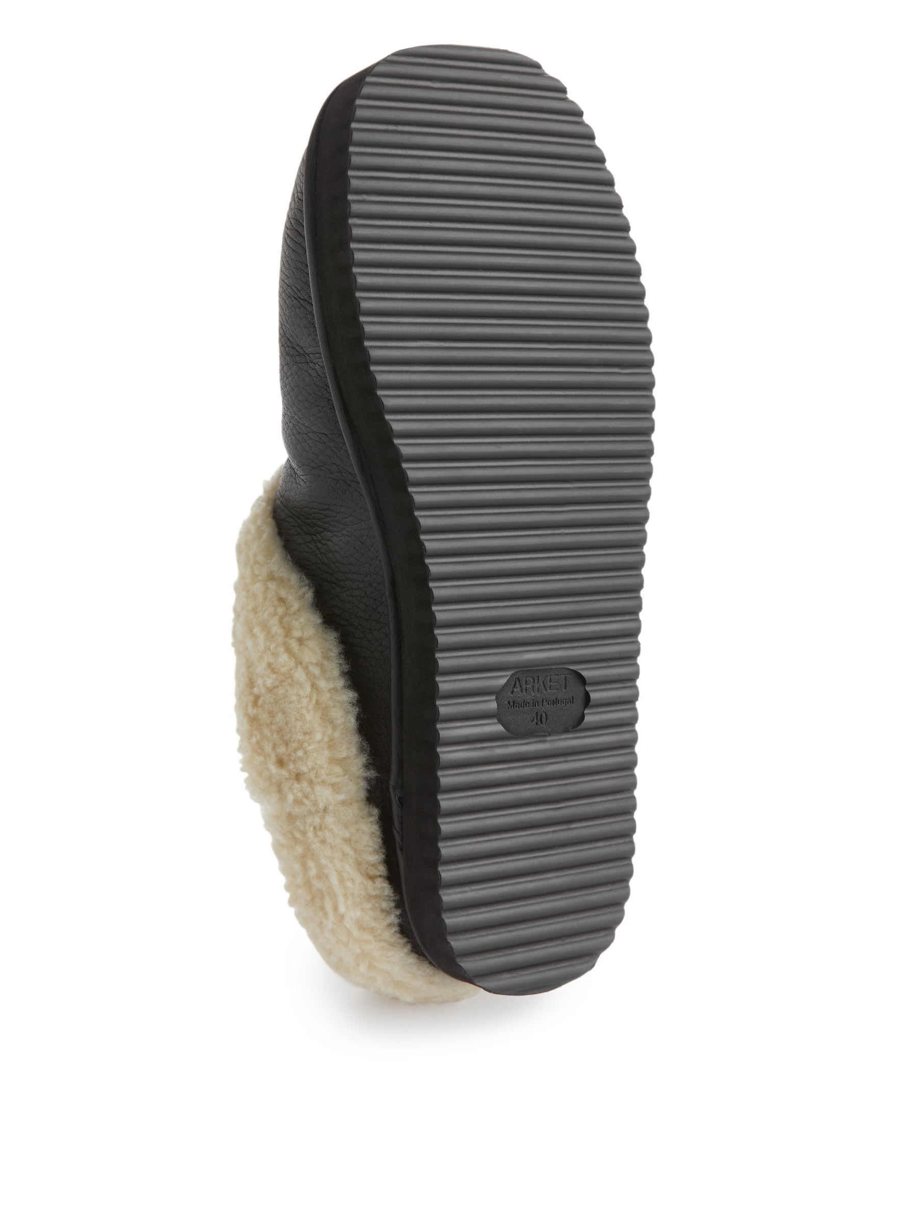 Lederhausschuhe mit Teddy - Schwarz/Cremeweiß - Damen - StillMedia/DescriptiveDetail - 2