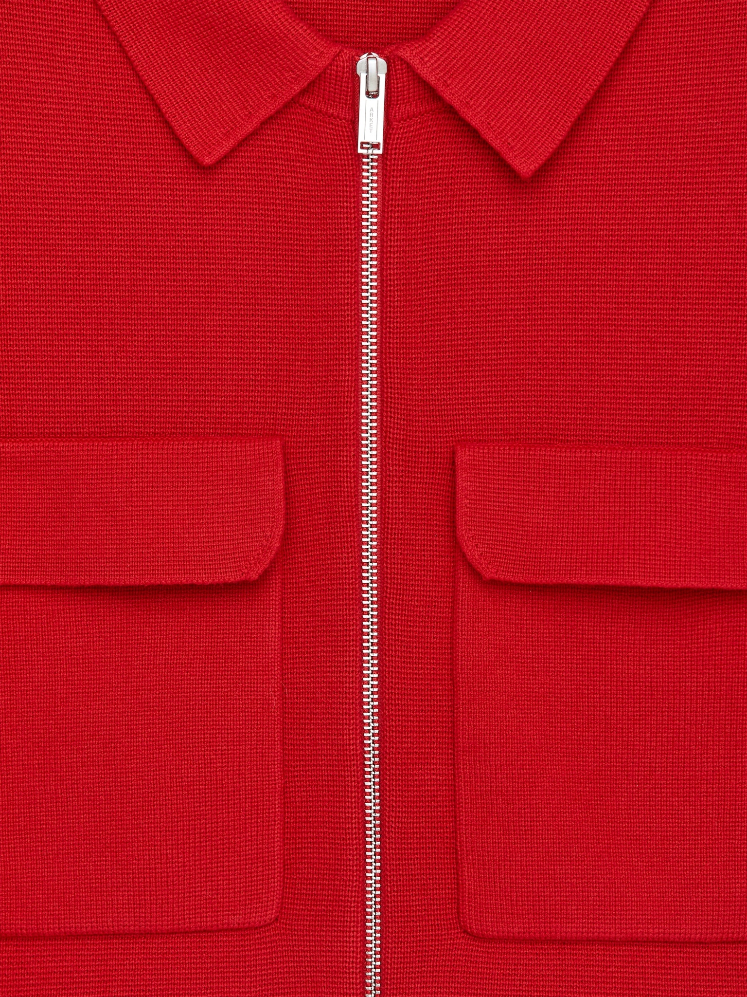 Veste en maille de coton - Rouge/Blanc cassé/Beige foncé - 2
