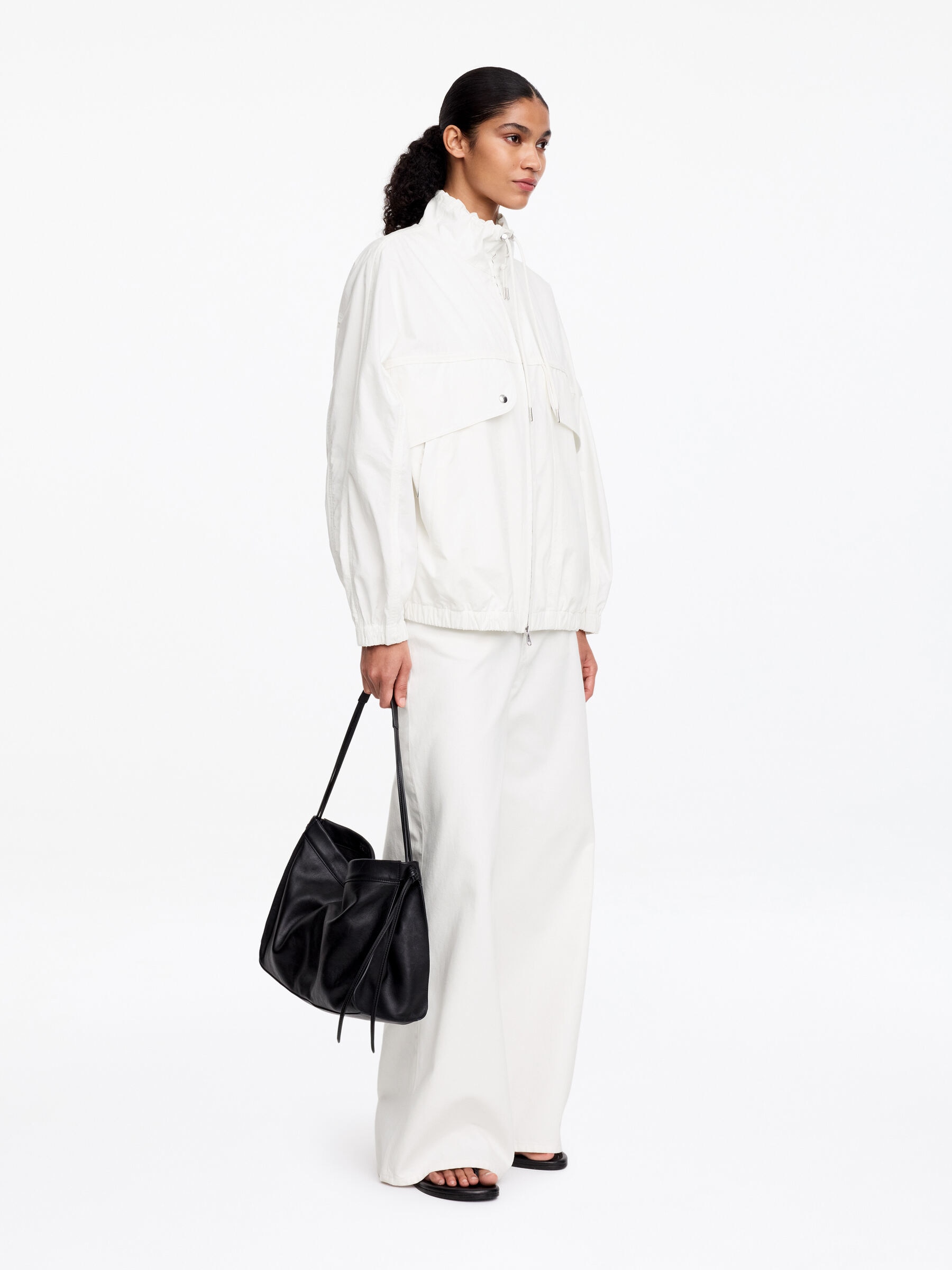 Utility Drawstring Jacket - White - Loose fit - Women - StillMedia/Lookbook - 3