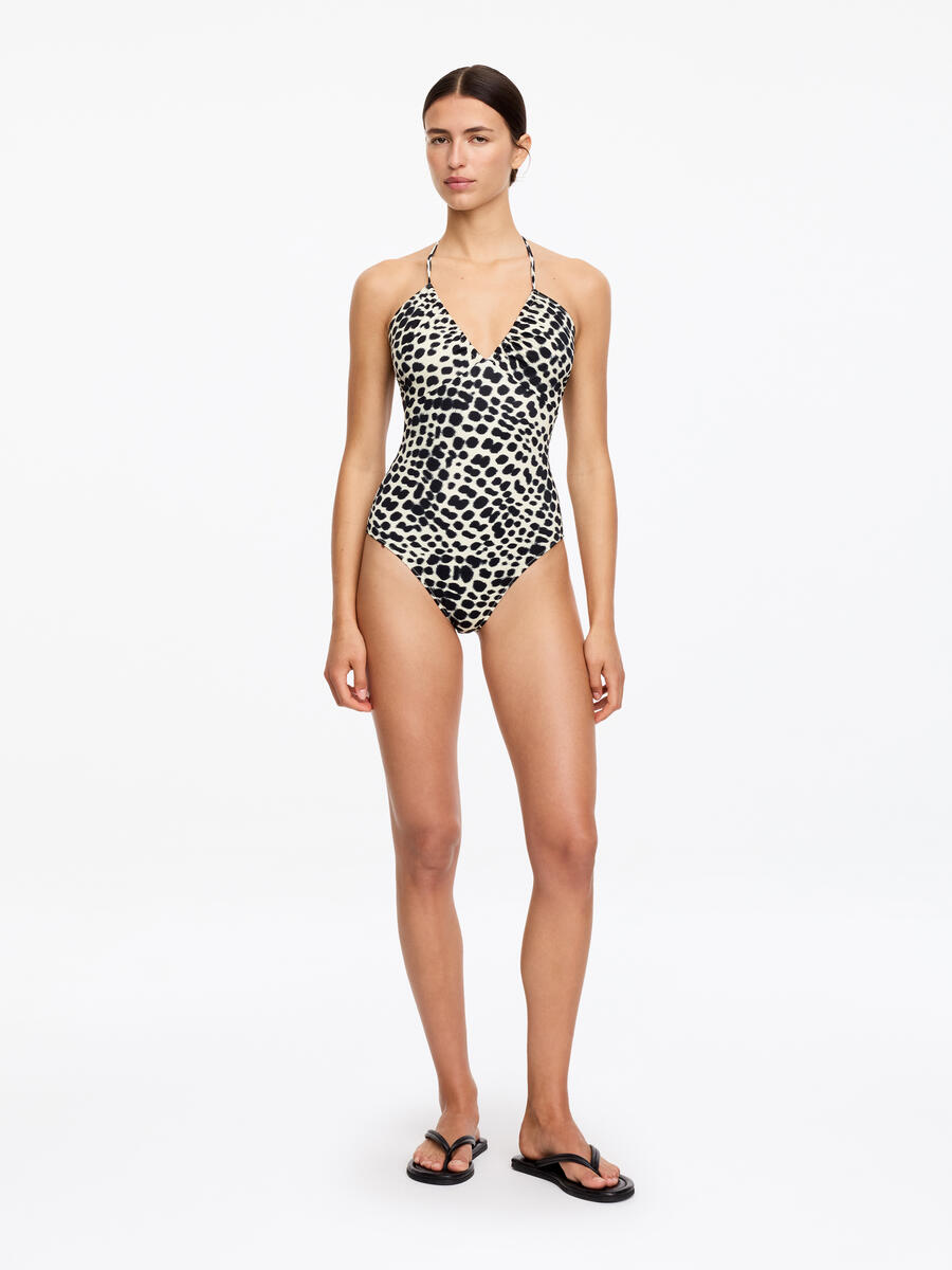 ARKET Women's  Halterneck Swimsuit Beige,  size S