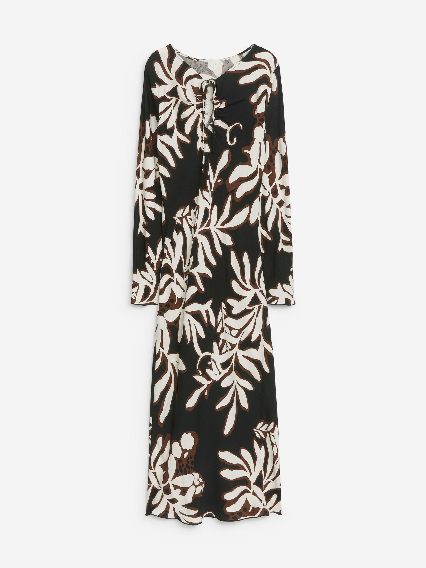 Maxivestido drapeado-Negro-13821