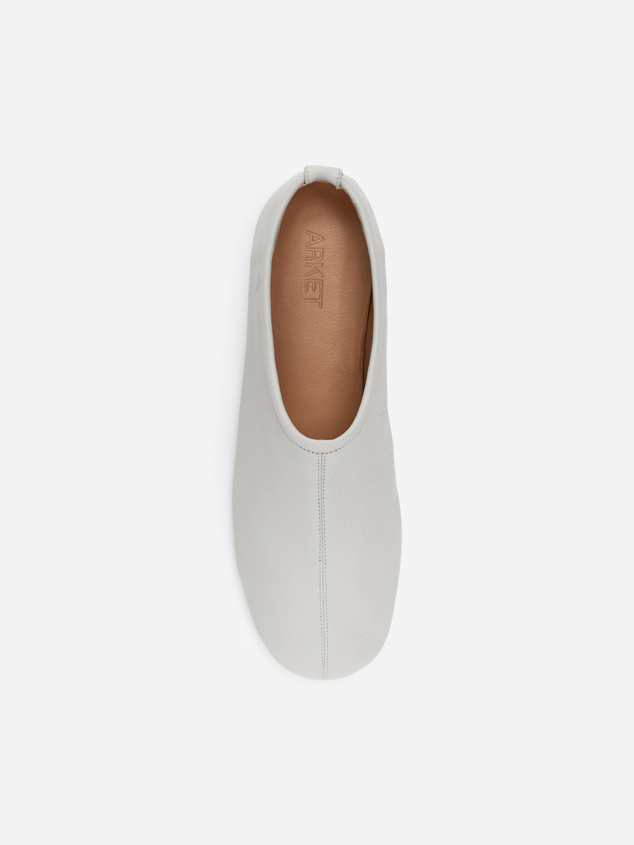 Leather Ballet Flats - Grey - Women - StillMedia/DescriptiveStillLife - 5