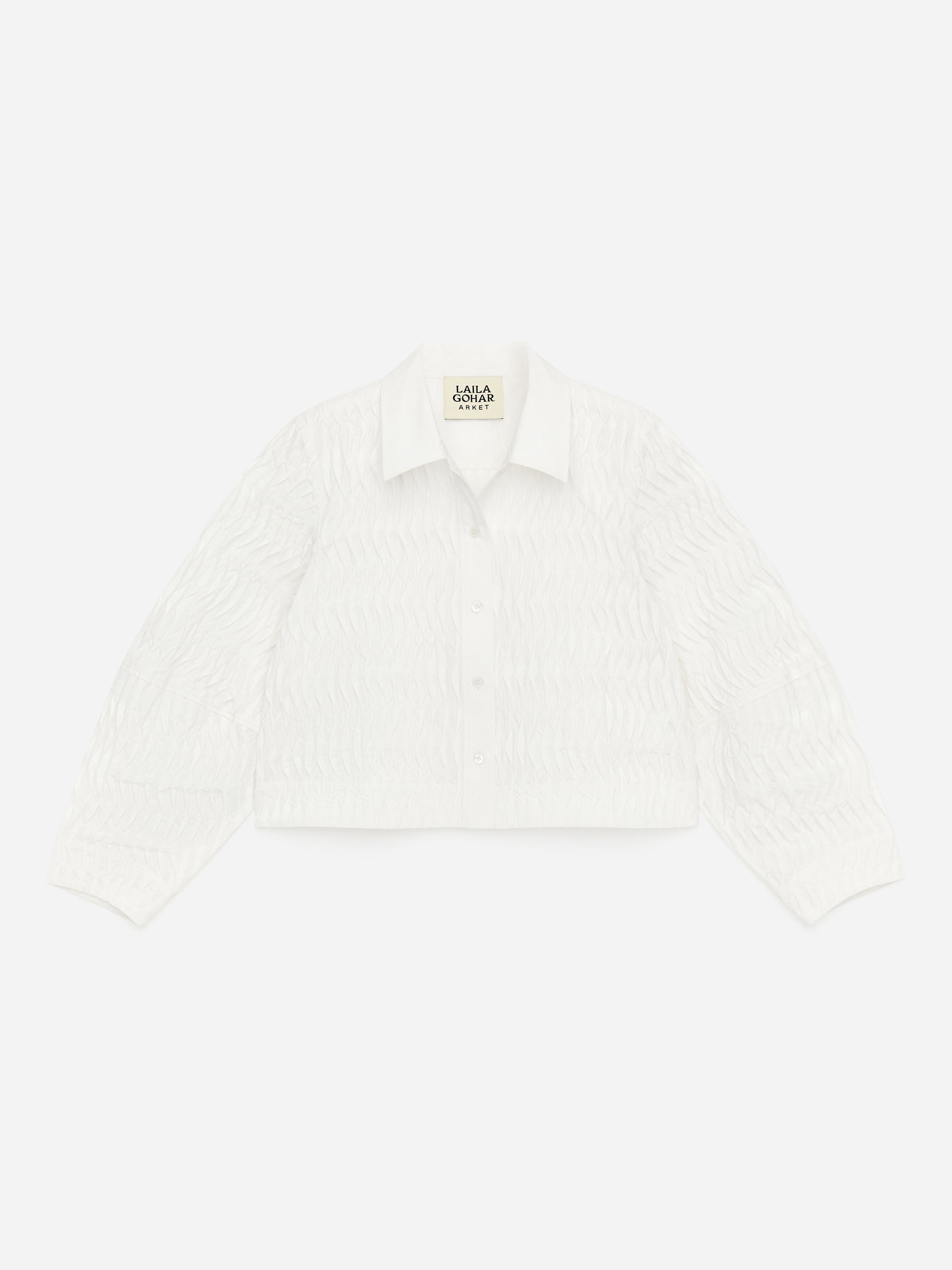 ARKET and Laila Gohar Pleated Overshirt-#F4F3E9-18779