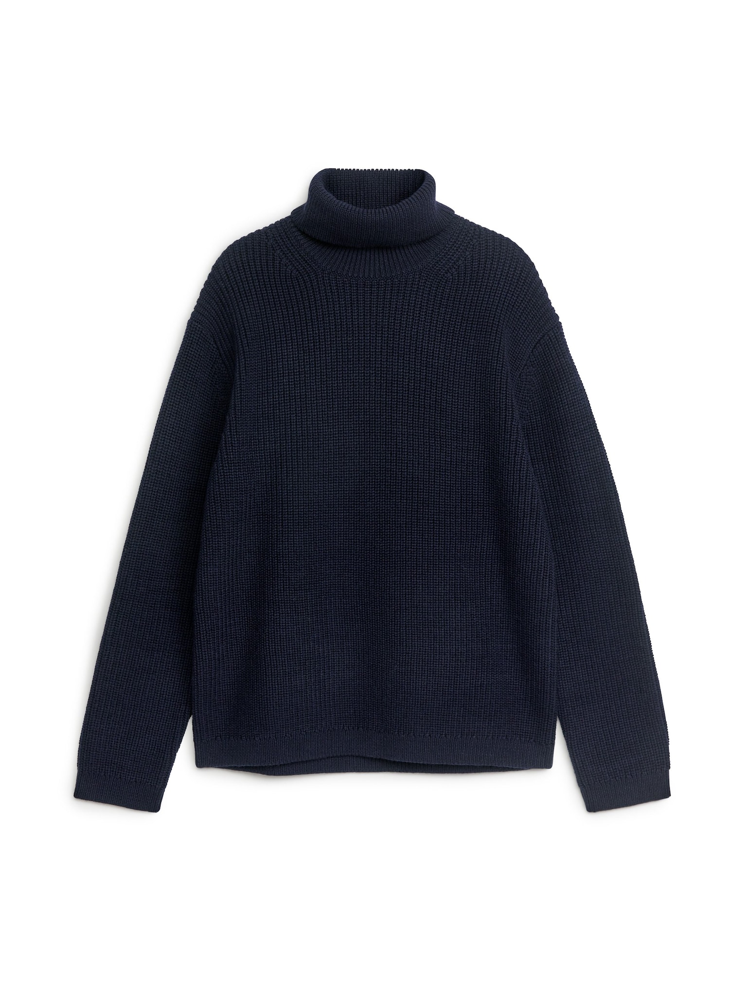 Heavy Wool Roll-Neck Jumper - Ciemnoniebieski