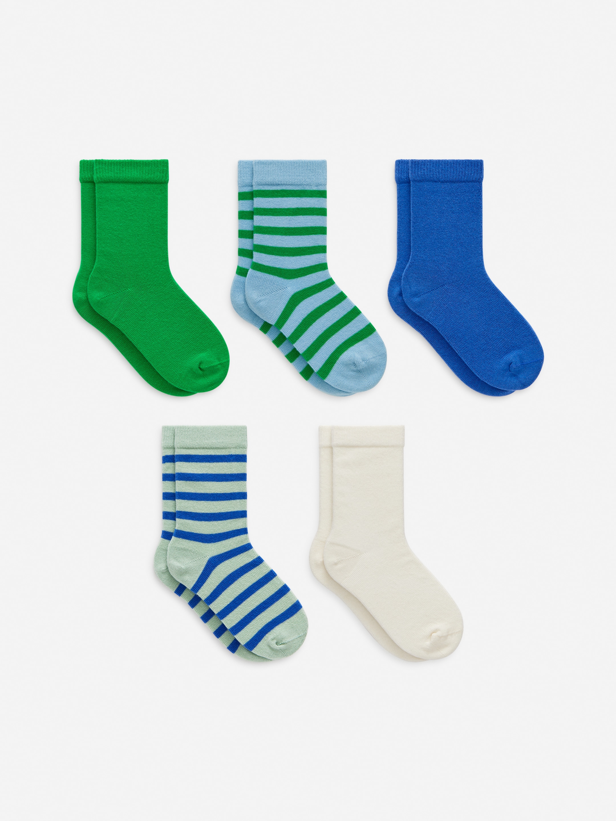Größeres Bild anzeigen: Baumwollsocken, 5er-Pack - Grün/Blau/Weiß - Kids | H&M AT 1