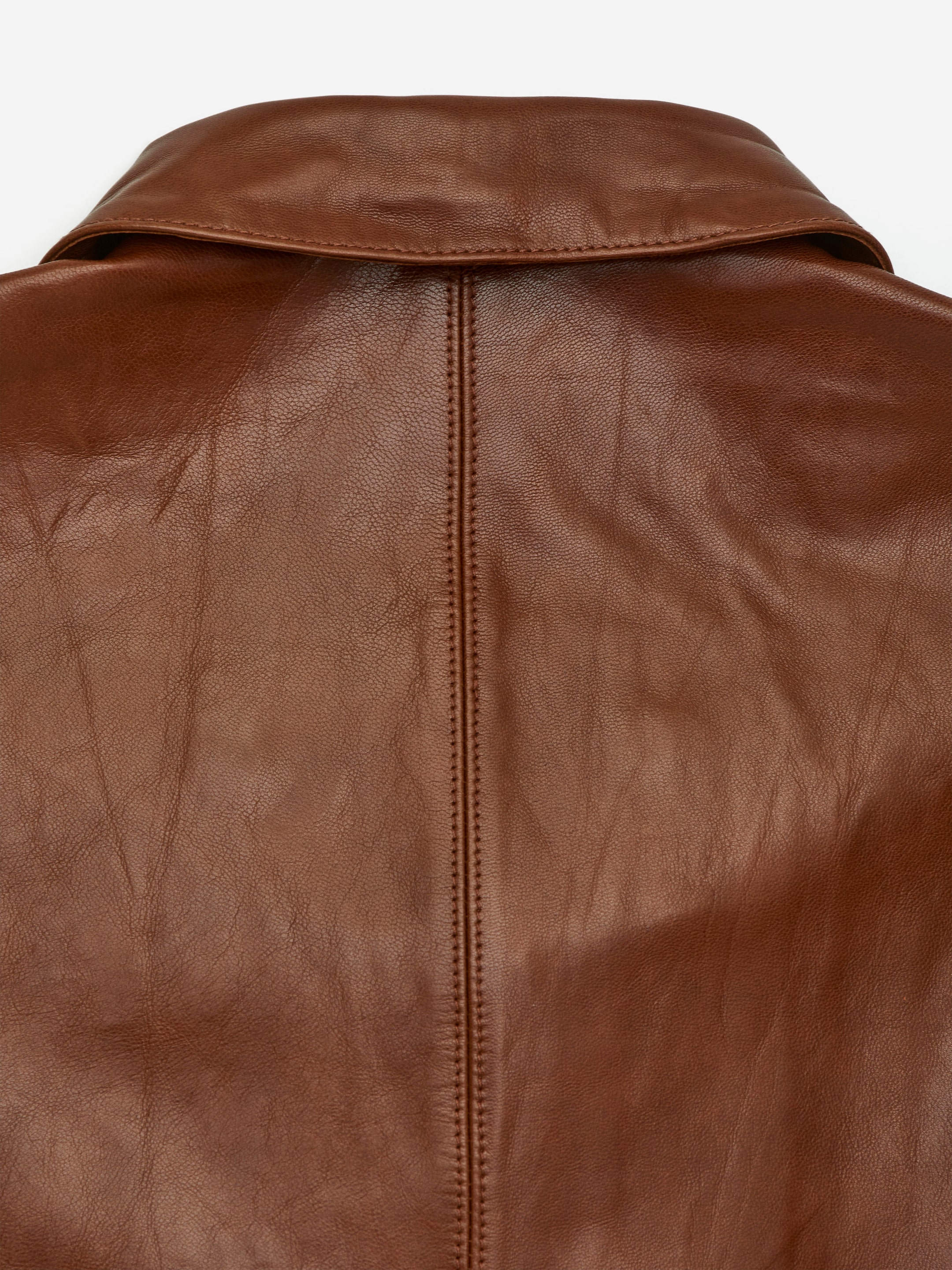 Double-Breasted Leather Jacket - Brown - Regular fit - Women - StillMedia/DescriptiveDetail - 1