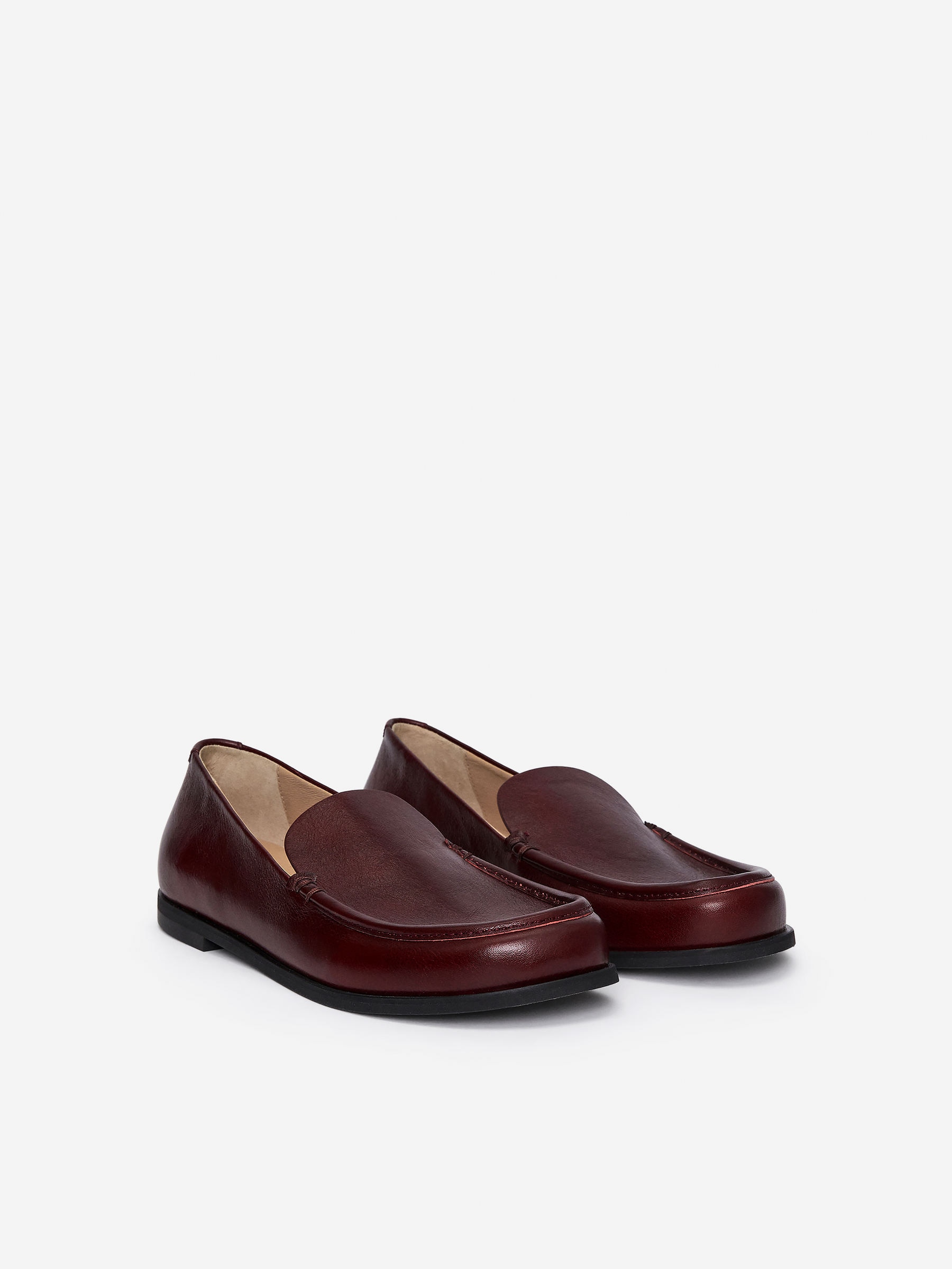 Loafers i läder - Mörkröd - Women - StillMedia/DescriptiveStillLife - 4
