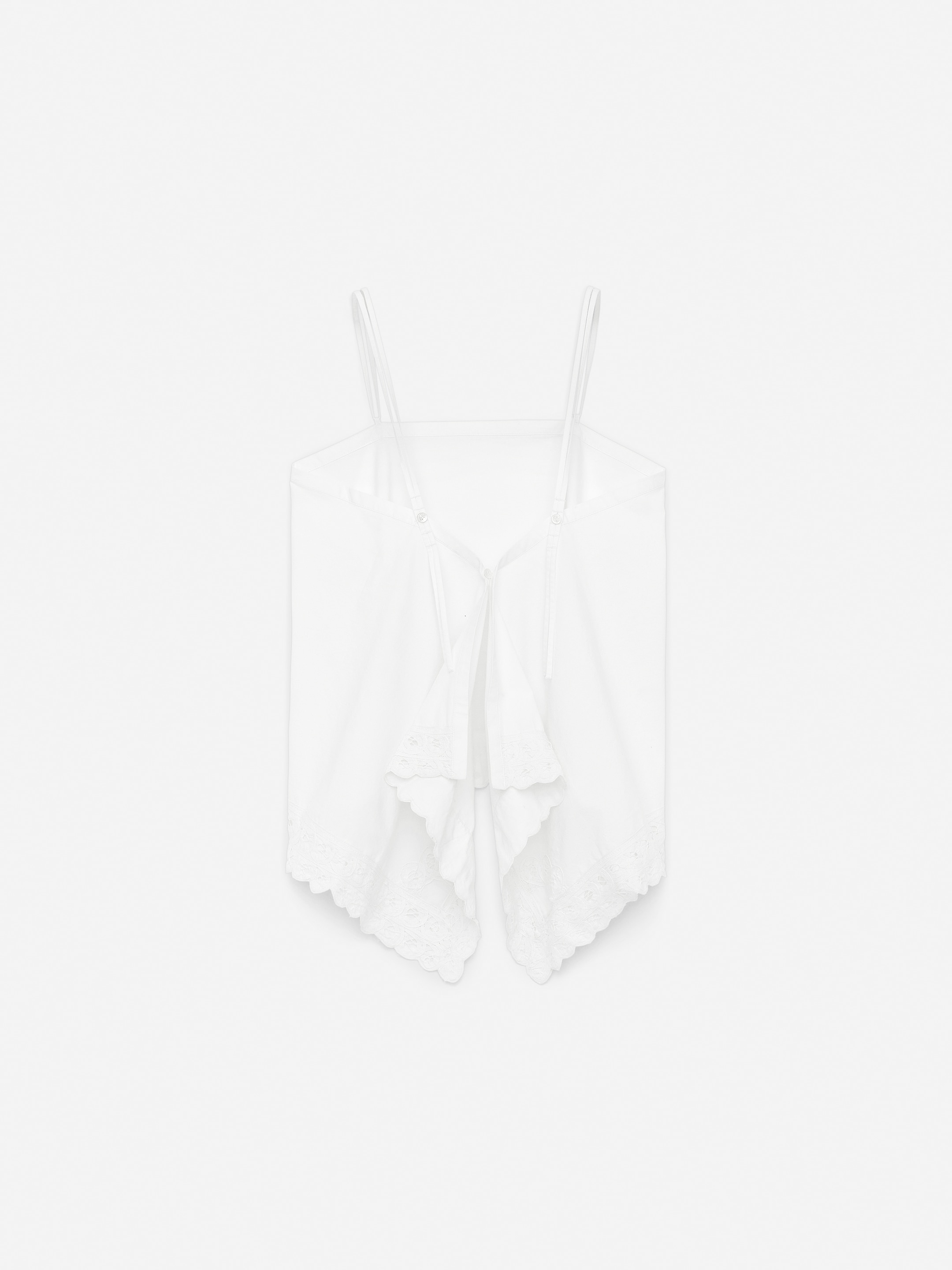 Haut brodé à bretelles - Blanc - Regular fit - Femme - StillMedia/DescriptiveStillLife - 1