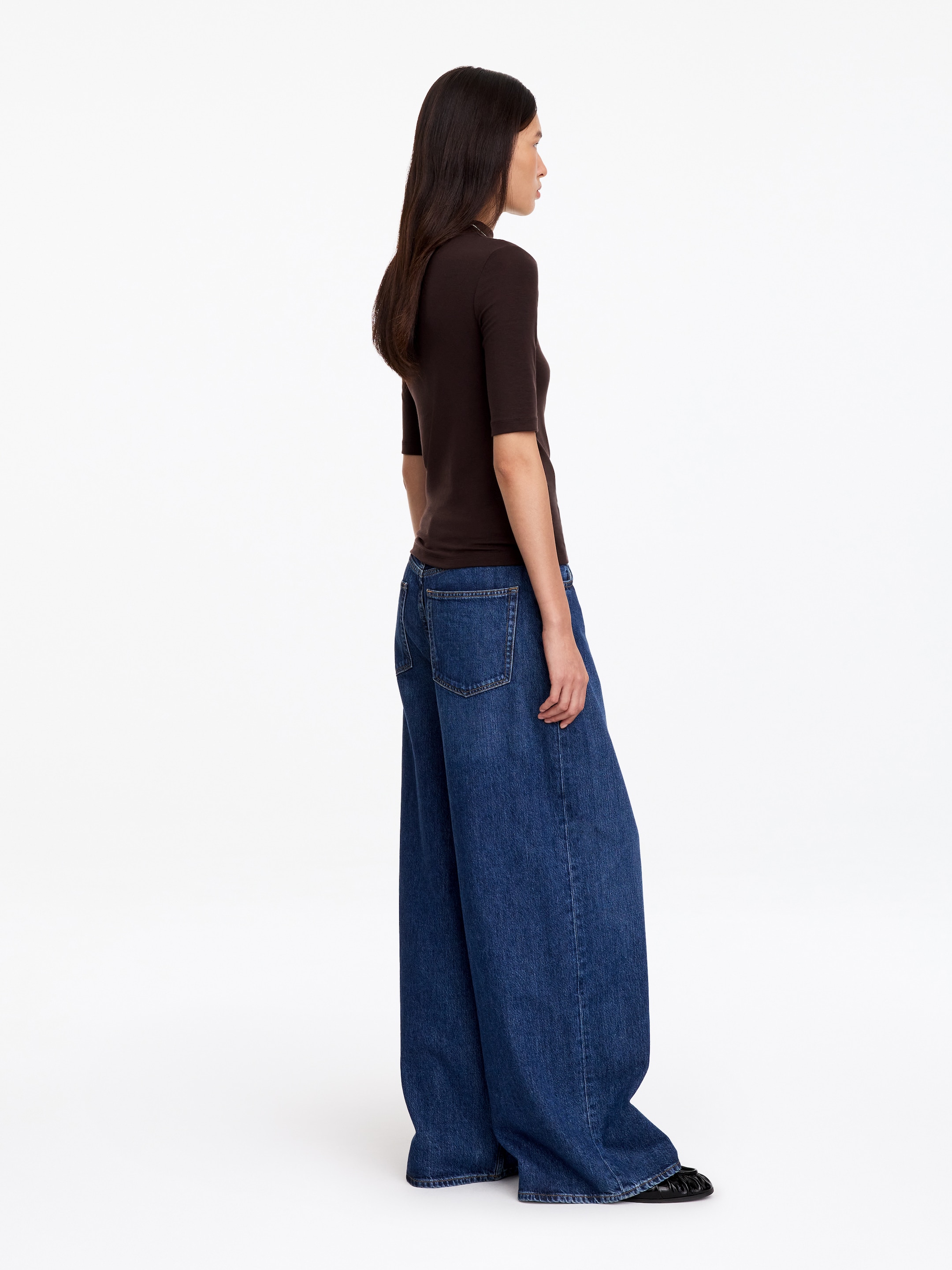Lyocell-Oberteil mit Stehkragen - Braun - Slim Fit - women - StillMedia/Lookbook - 5