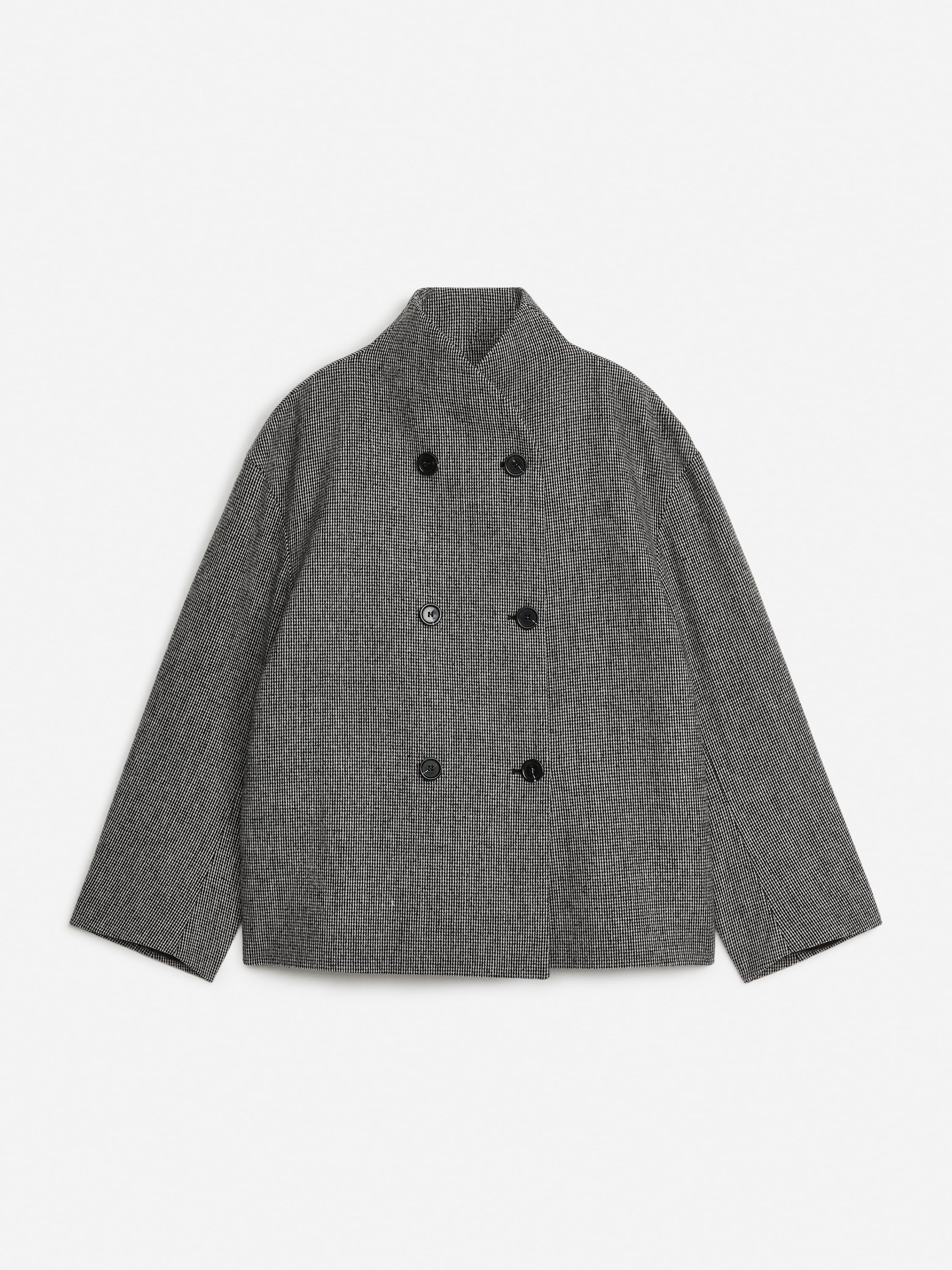 Shawl-Collar Wool Jacket - Grey