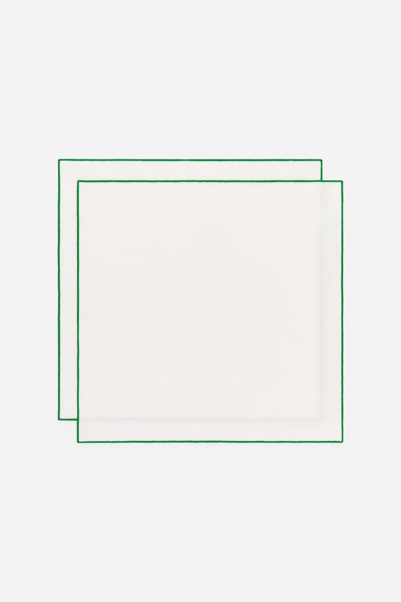 Baumwollservietten, 2er-Set - Weiß/Grün - 1