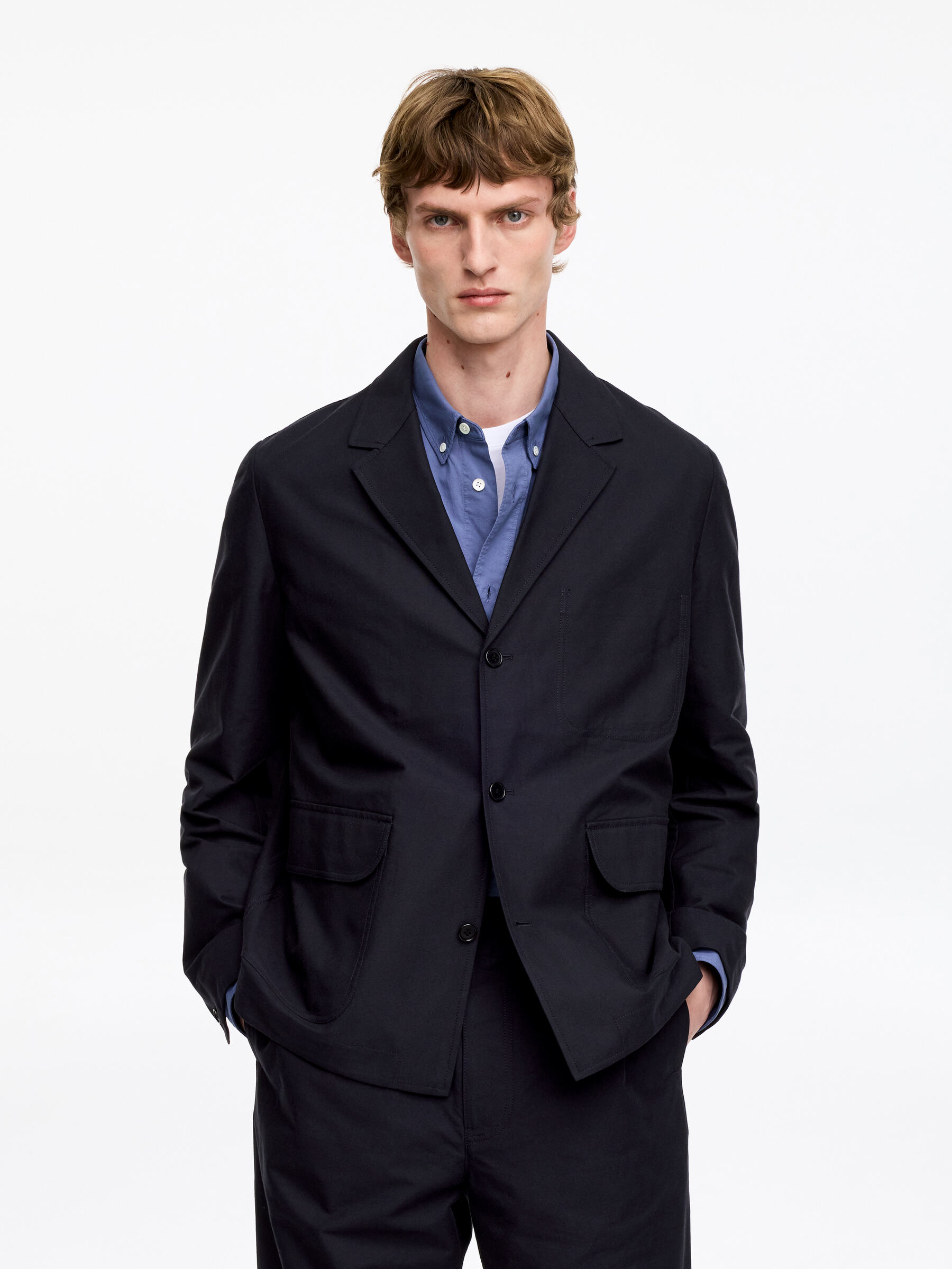 Cotton Hopsack Blazer - Dark Blue - Regular fit - Men - StillMedia/Lookbook - 2