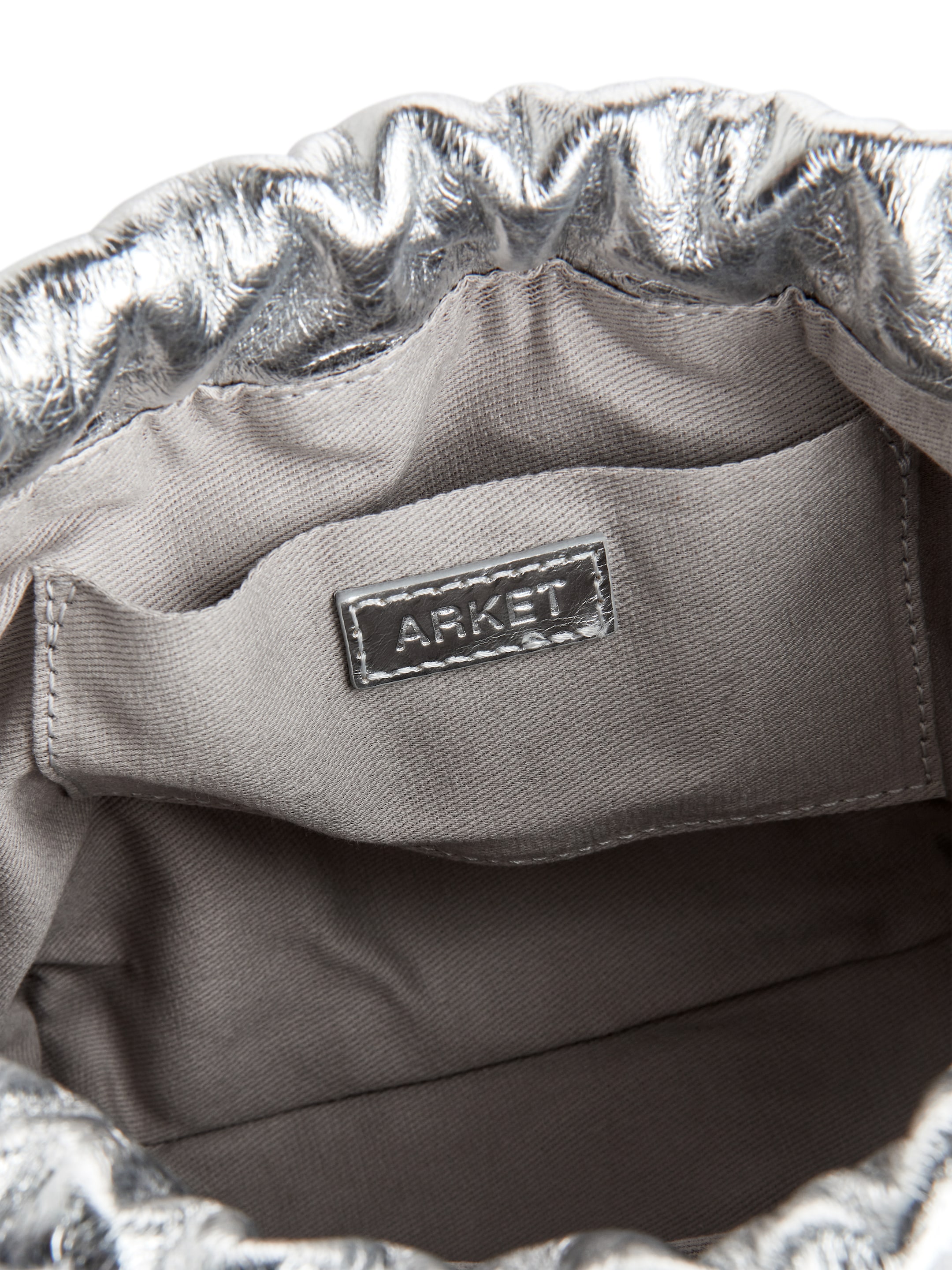 Läderväska med dragsko - Silver - Women - StillMedia/DescriptiveDetail - 3
