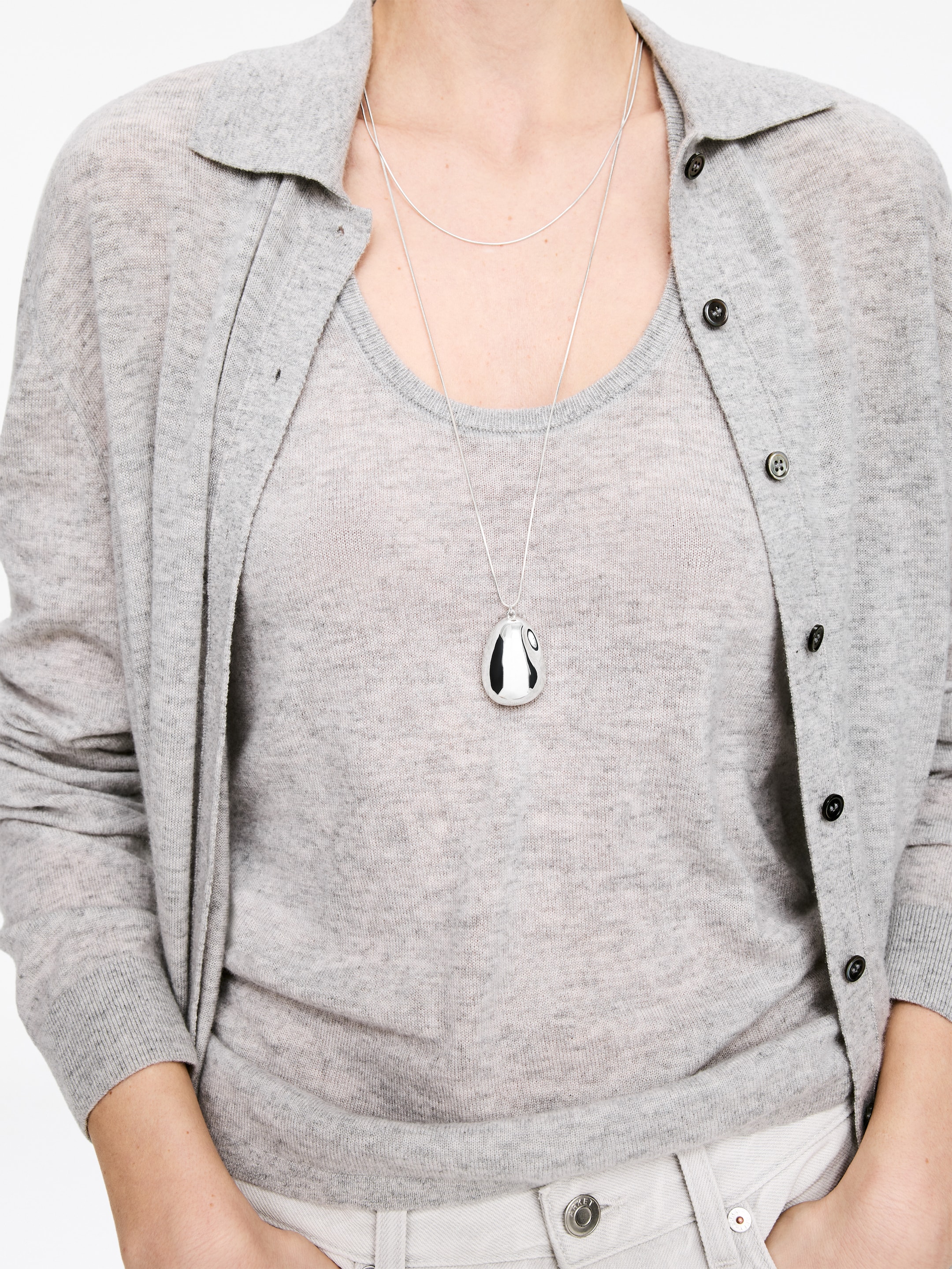 Versilberte Halskette mit Anhänger - Silber - Damen - StillMedia/Lookbook - 3