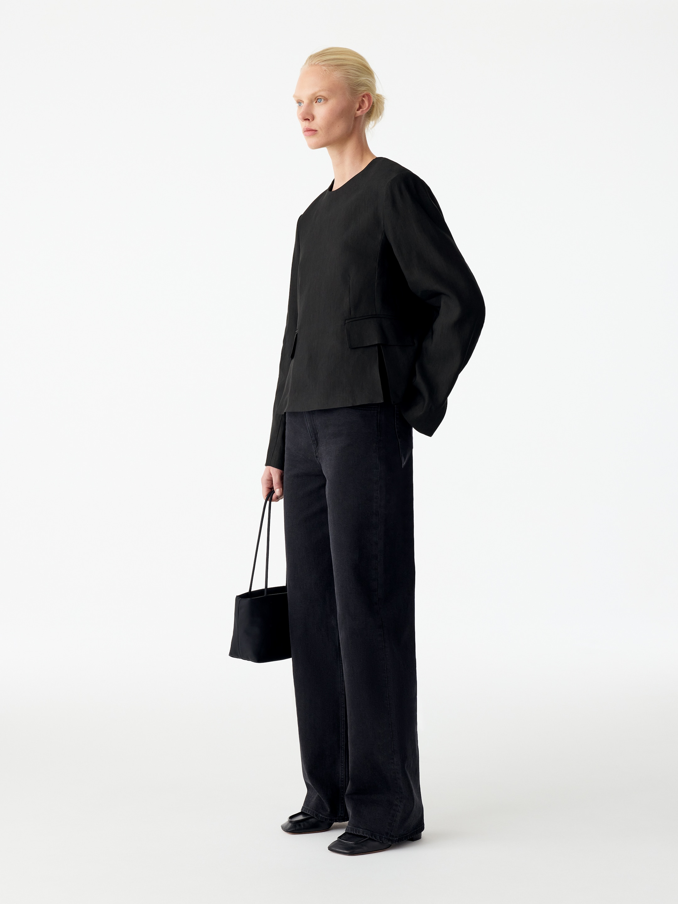 Linen-Blend Blouse - Black - Regular fit - women - StillMedia/Lookbook - 3