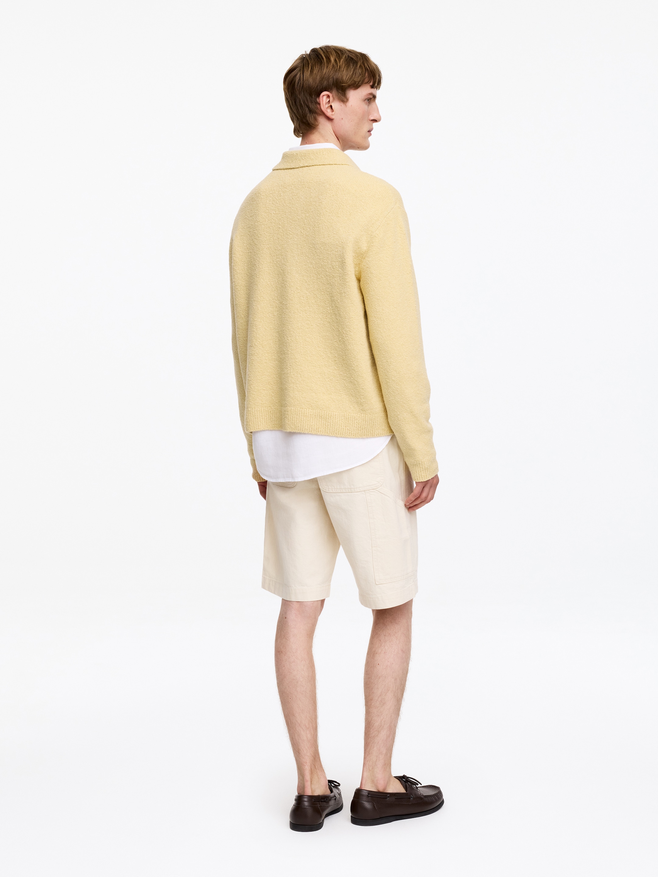 Polo de punto en mezcla de algodón - Amarillo - Corte relajado - Men - StillMedia/Lookbook - 2