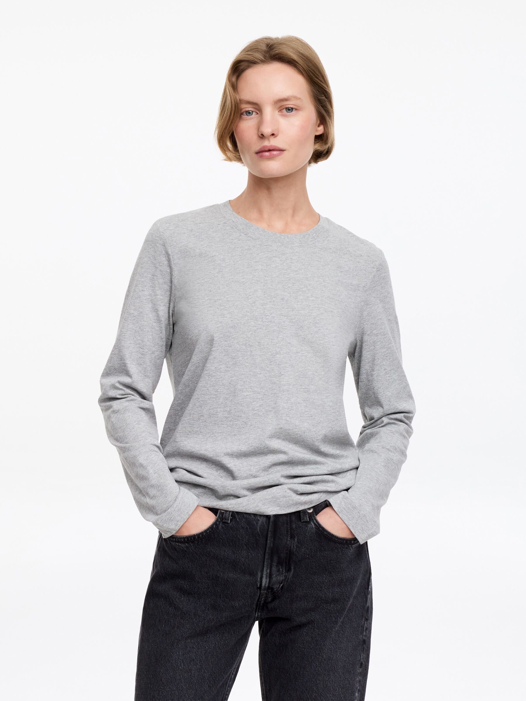 Signature Long-Sleeve T-Shirt-#8F8C8E-12522