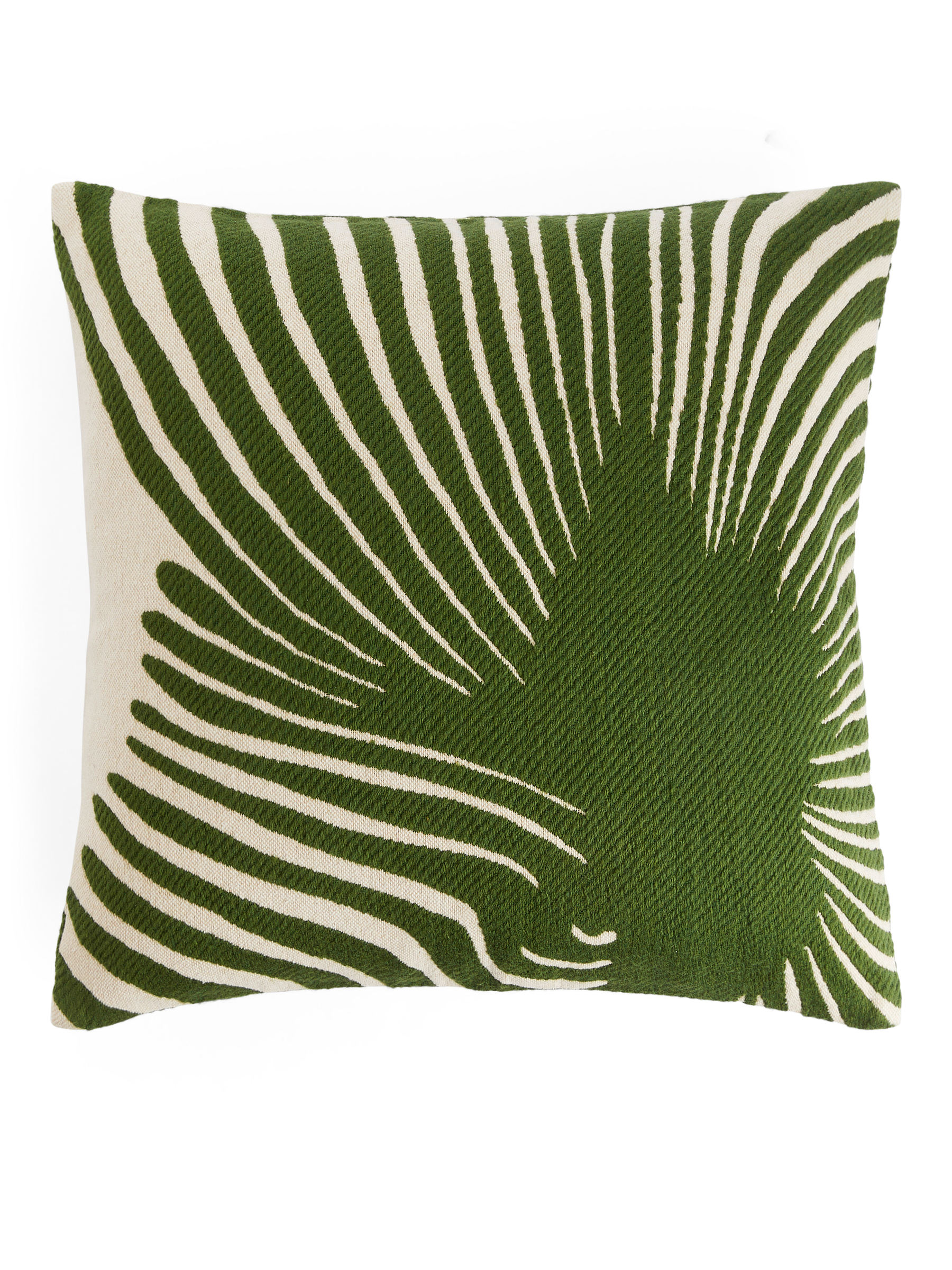 Kopfkissenbezug aus Baumwolle und Wolle 50 x 50 cm - Grün/Cremeweiß - Haushaltswaren - StillMedia/DescriptiveStillLife - 2
