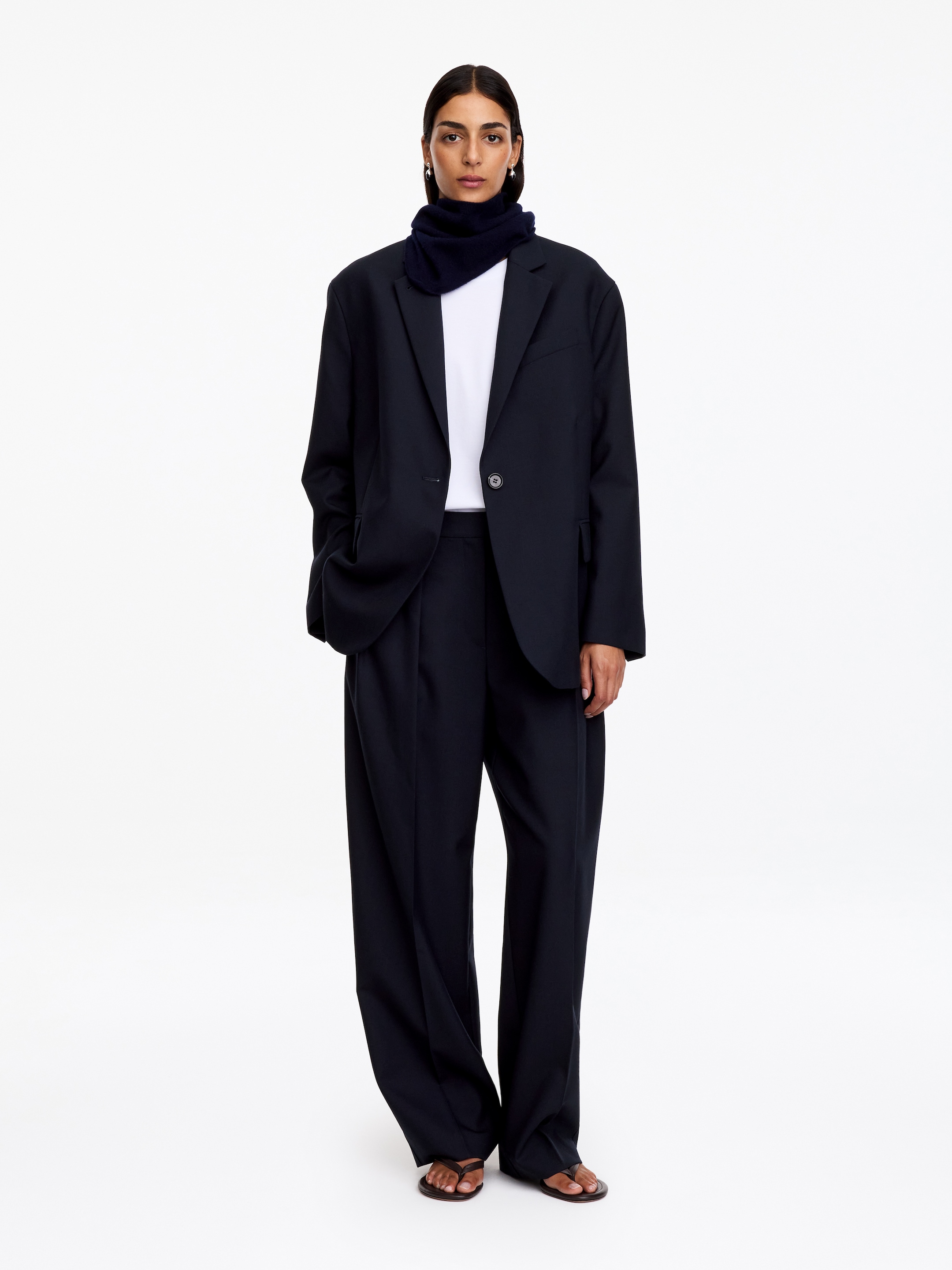 Relaxed Wool Blazer-Blue-20844