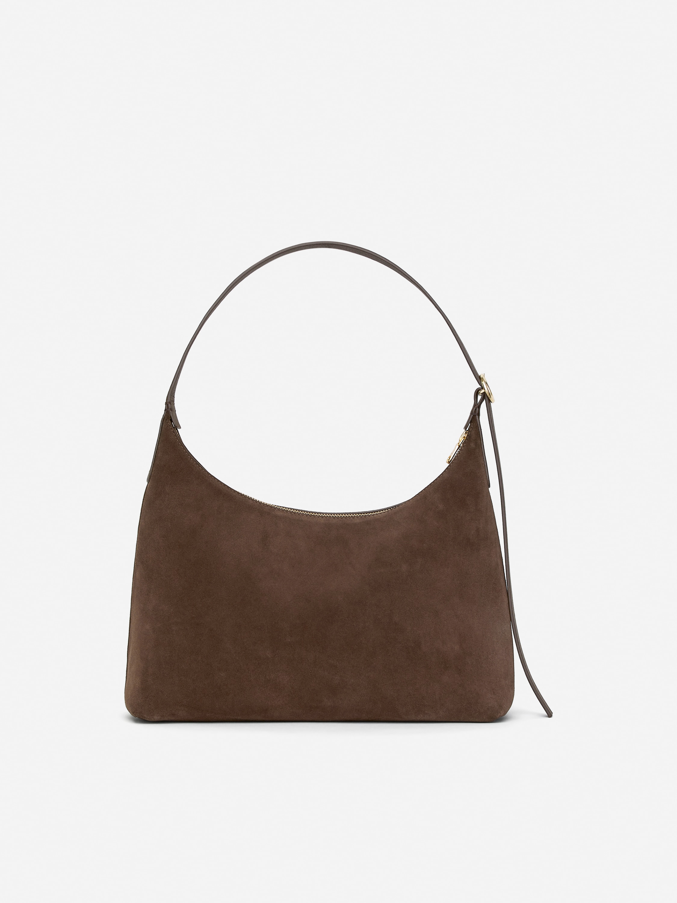 Schultertasche aus Veloursleder - Braun