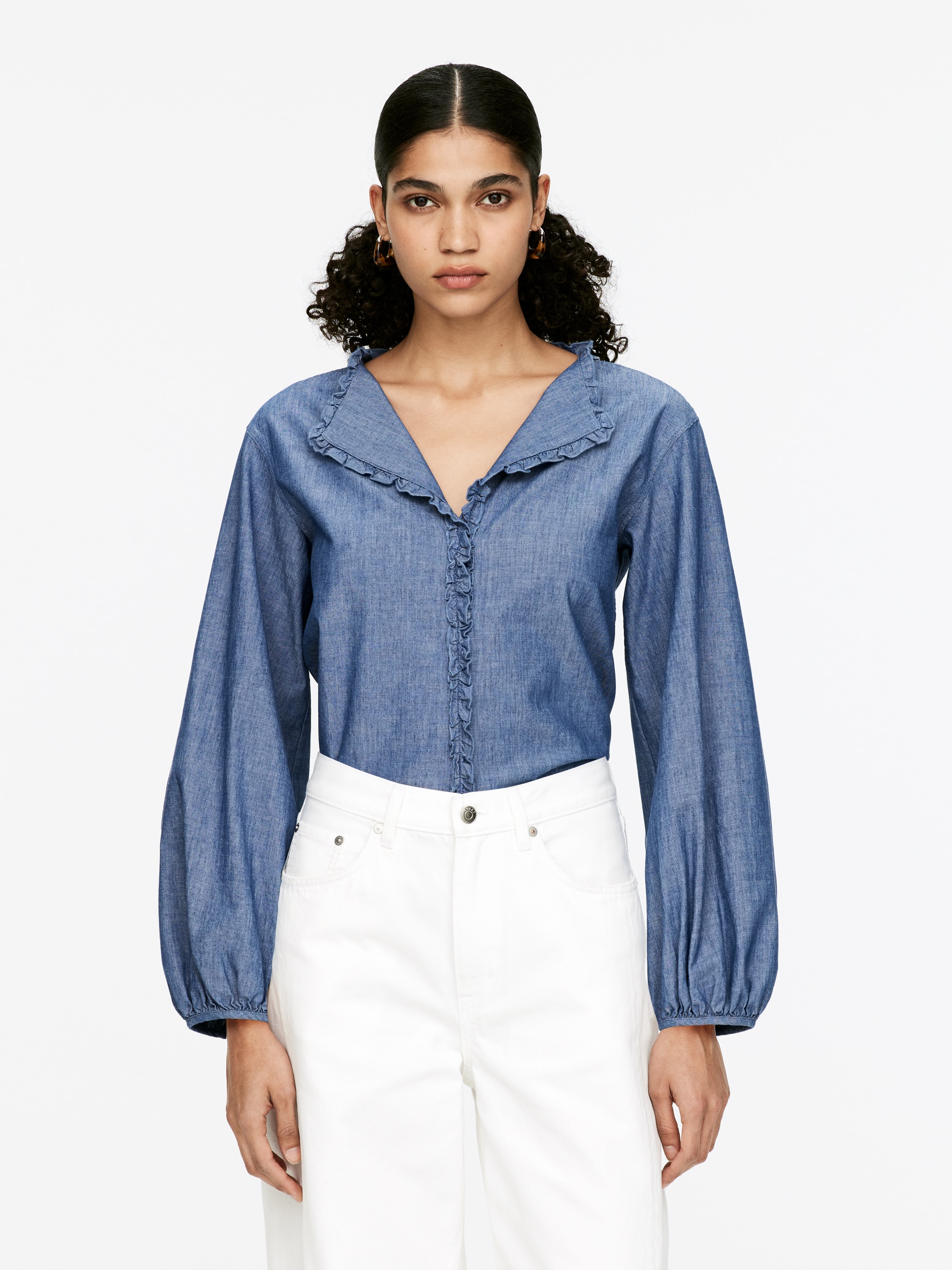 Halenka s volánky - Modrá