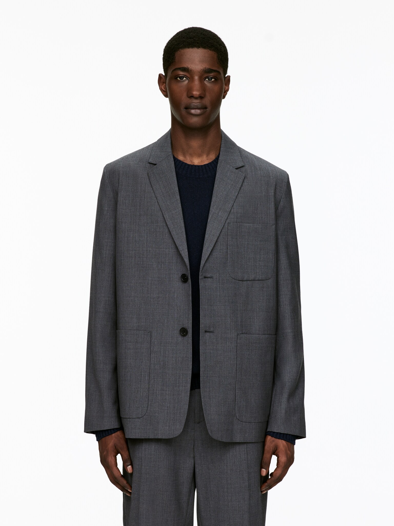 Blazer en laine - Gris chiné - 4
