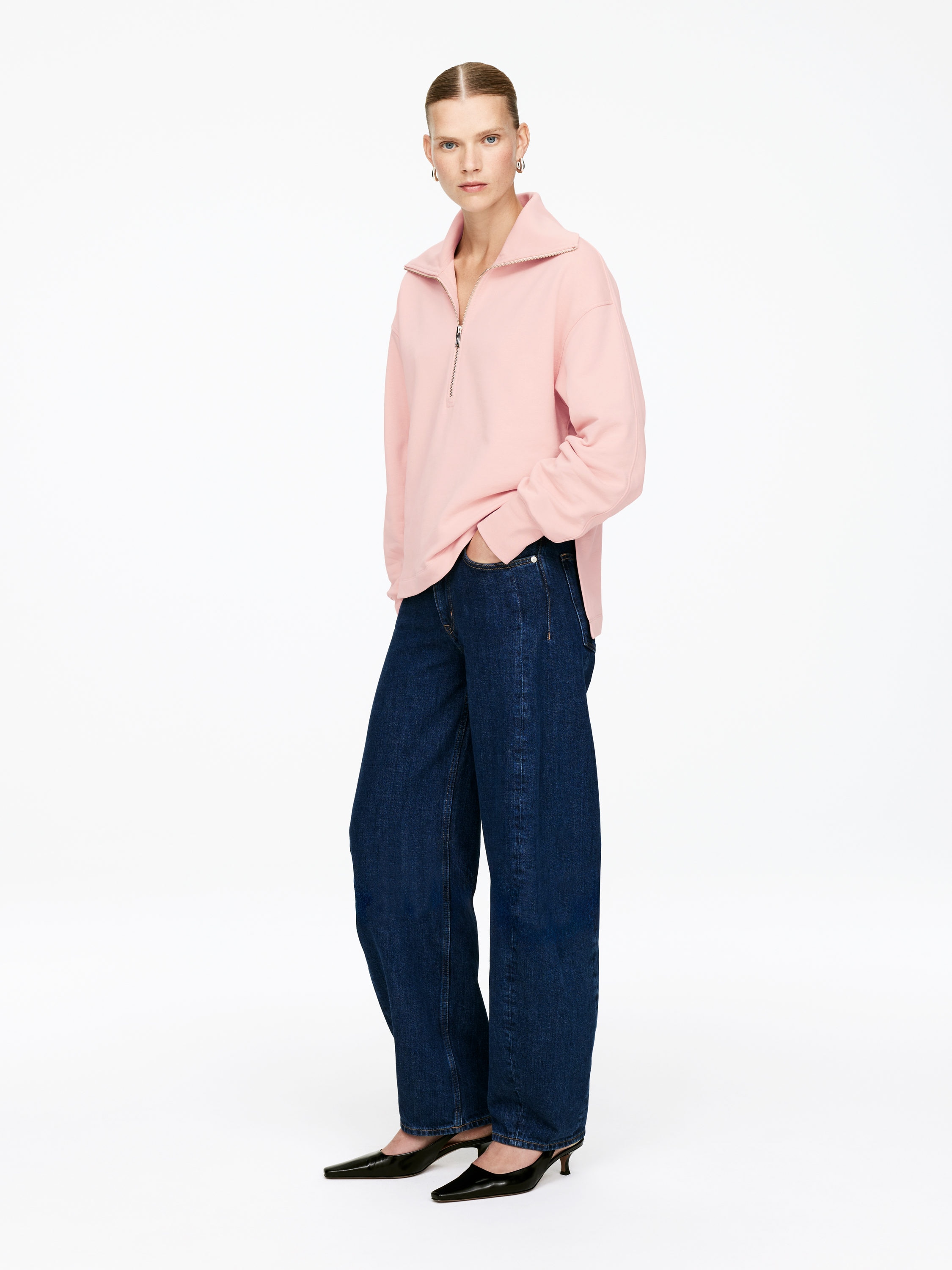 Half-Zip Sweatshirt - Peach - Regular fit - Women - StillMedia/Lookbook - 4