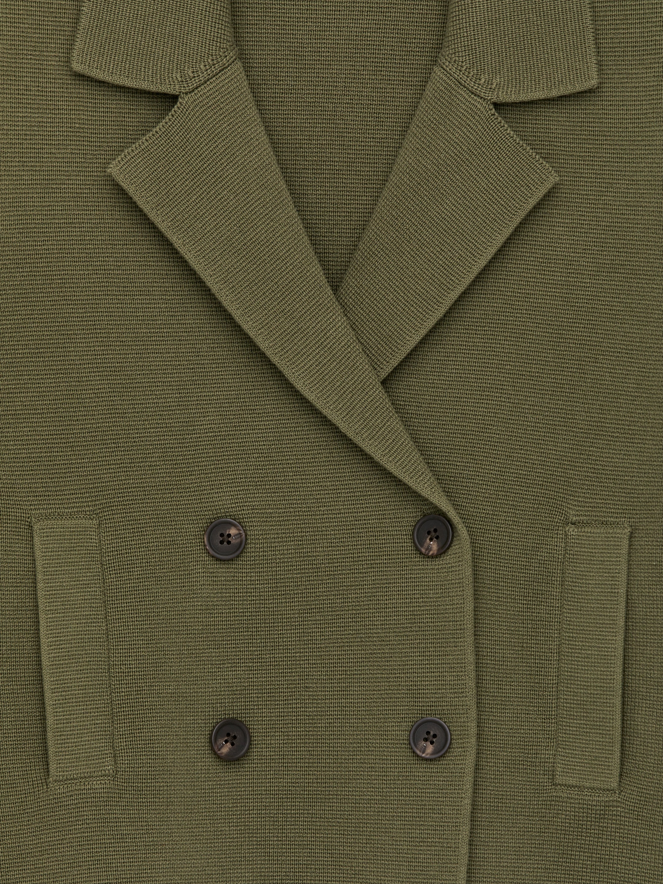 Knitted Cotton Jacket - Khaki Green - Regular fit - Women - StillMedia/DescriptiveDetail - 2