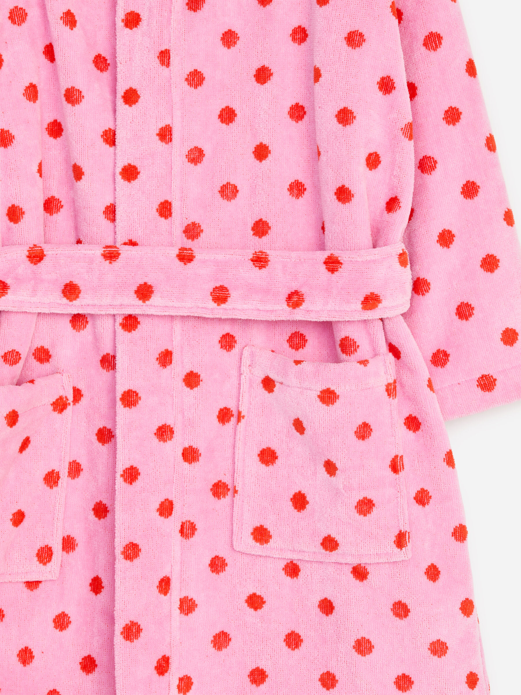Cotton Terry Bathrobe - Pink/Red Polkadots - Regular fit - Children - StillMedia/DescriptiveDetail - 3