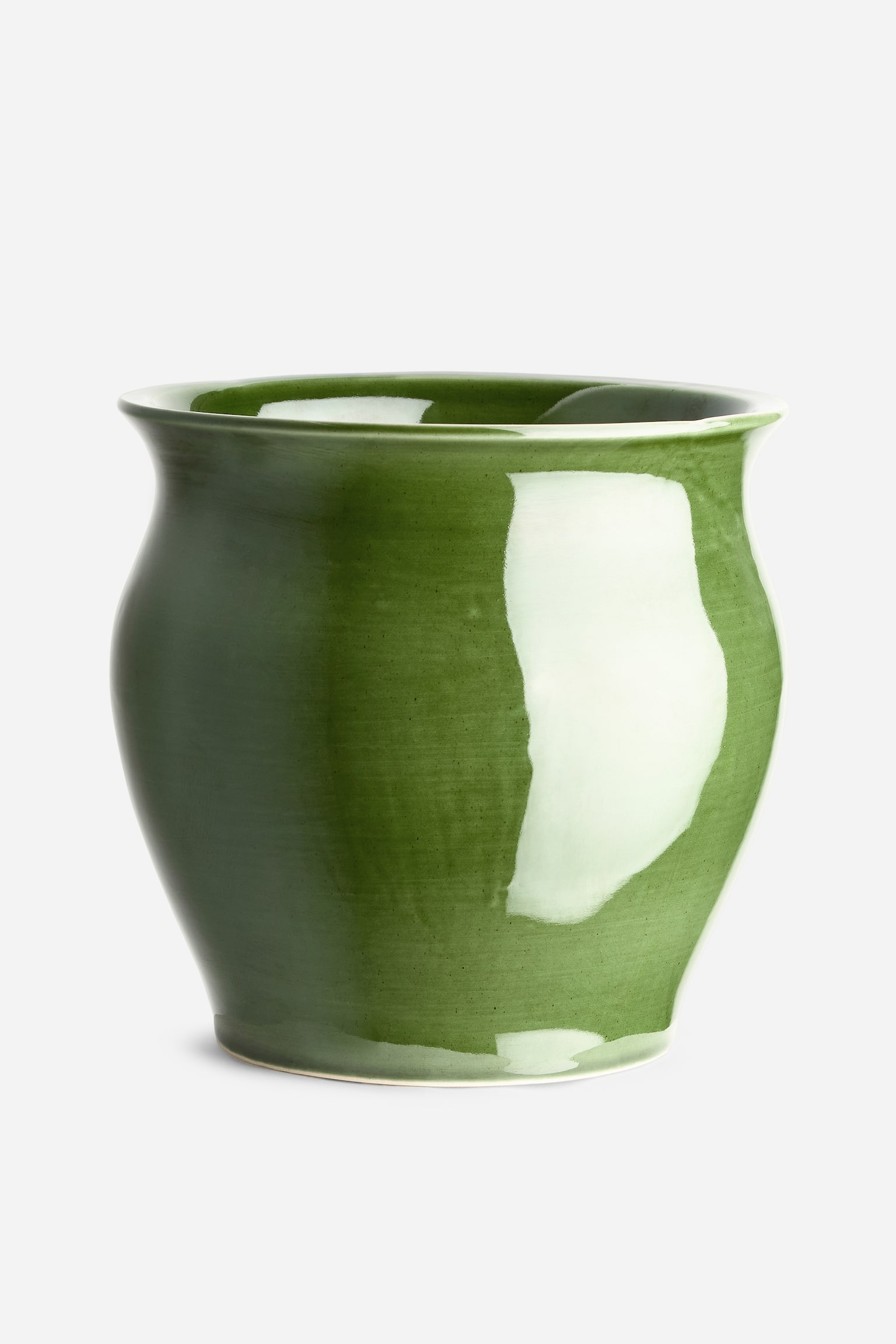 Kruka i stengods-Grön - 1