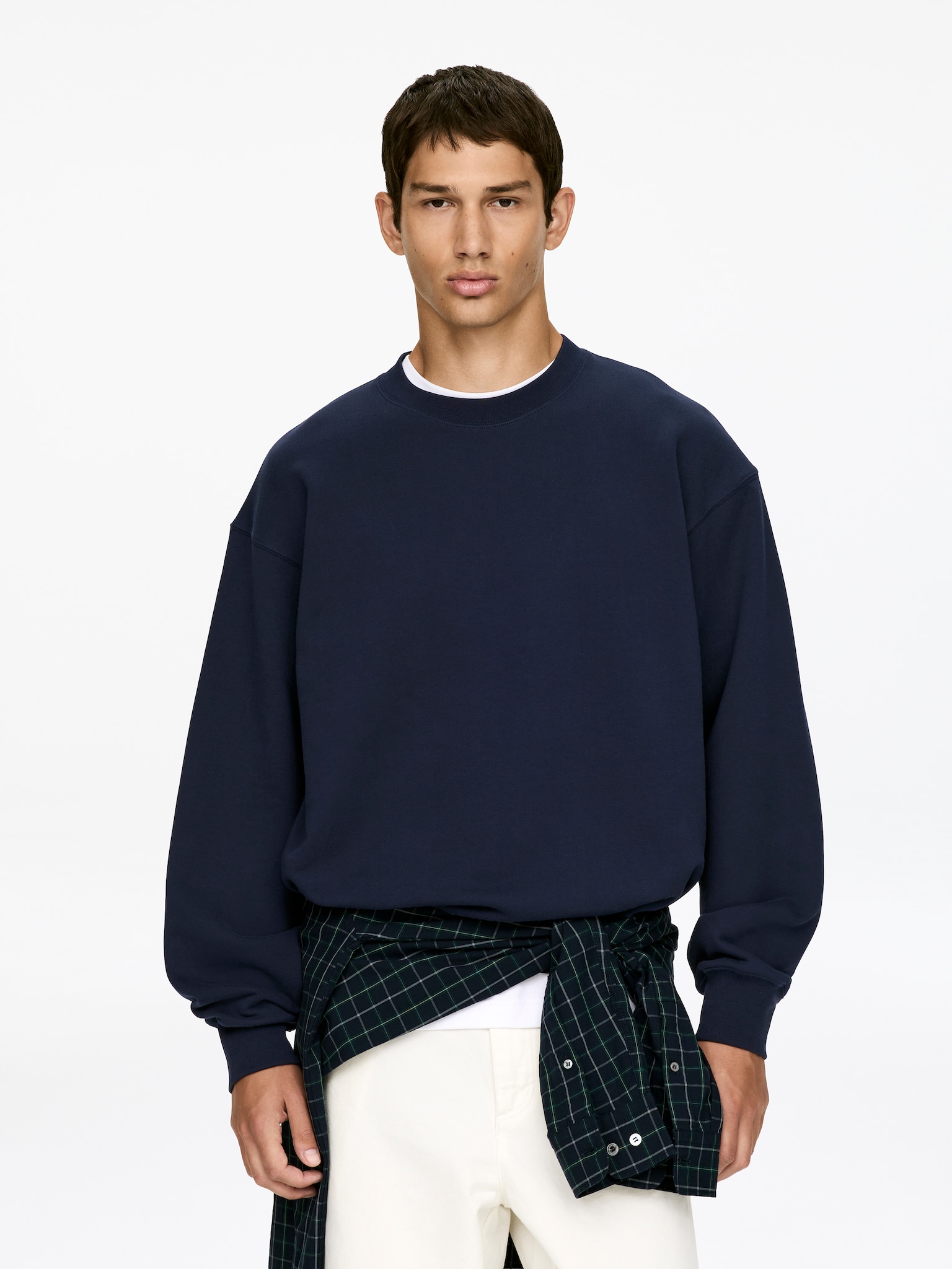 Sweatshirt descontraída - Azul/Cinzento escuro