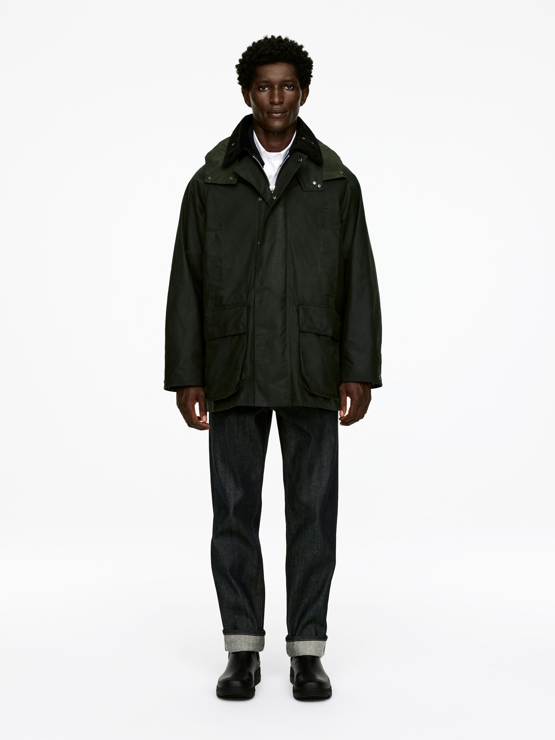 ARKET and Barbour Waxed Cotton Jacket-#4C5353-17277