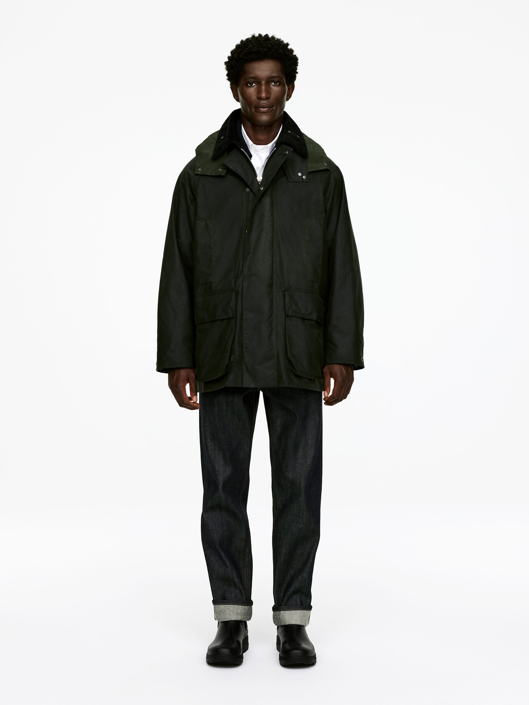 ARKET and Barbour Waxed Cotton Jacket-#4C5353-17277