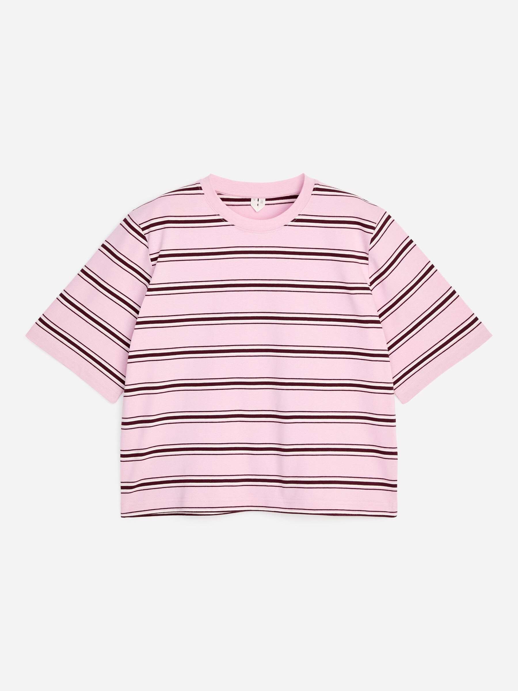Signature boxy t-shirt - Rosa/randig - Relaxed fit - Women - StillMedia/DescriptiveStillLife - 1