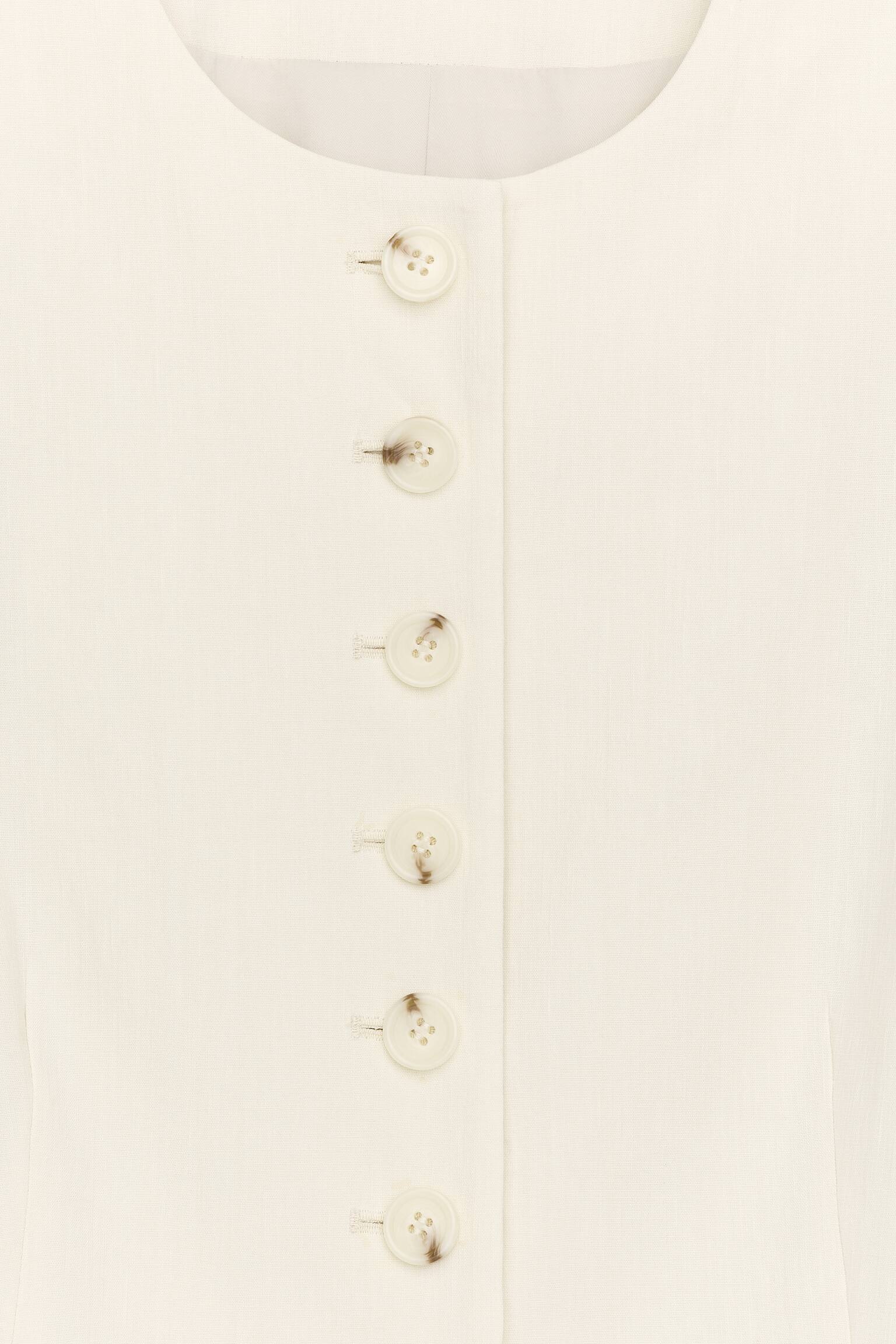 Blazer i hørblend - Råhvid/Sort/Sort/Mørkebrun - 6