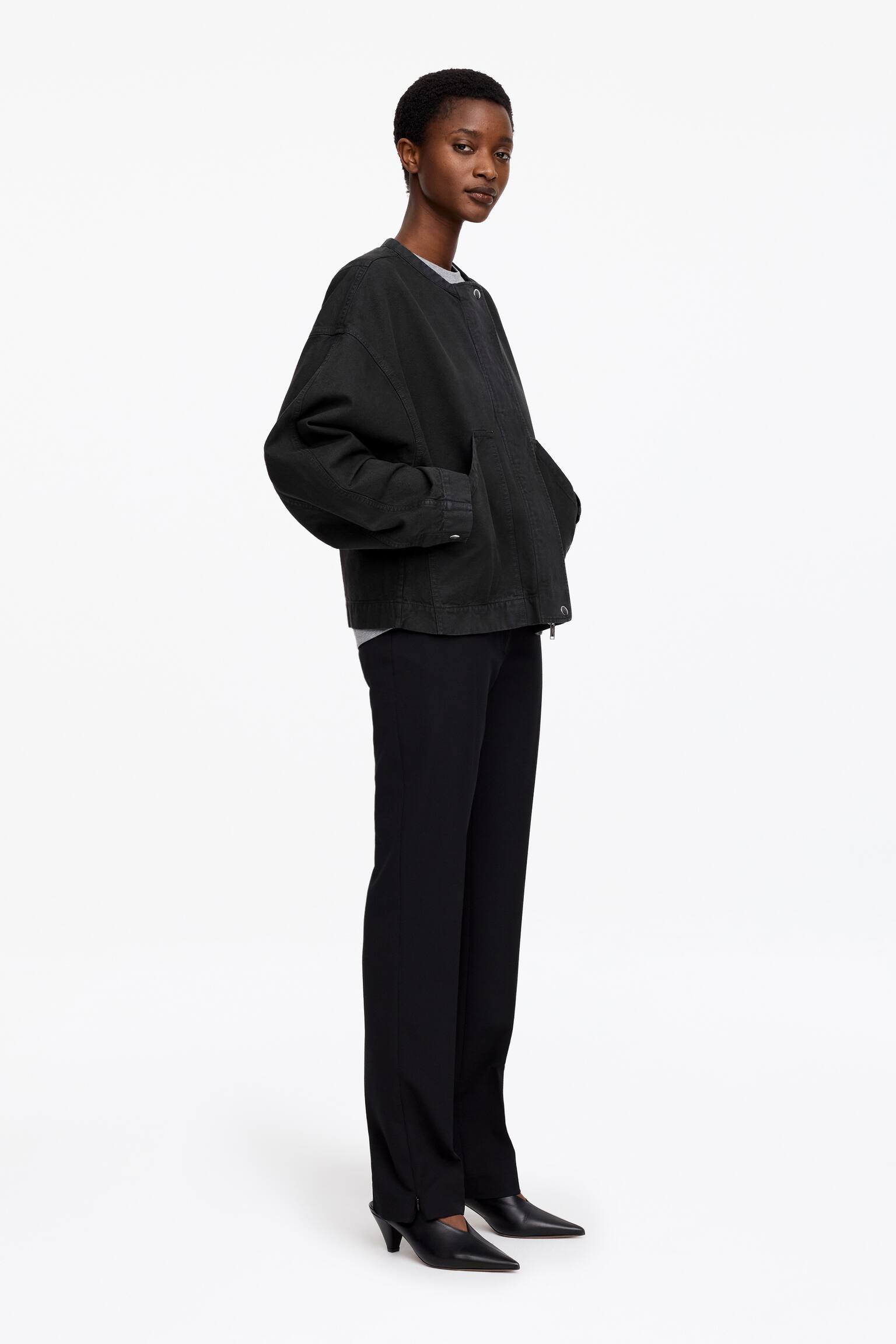 Bomullsjacka - Tvättad svart - 4