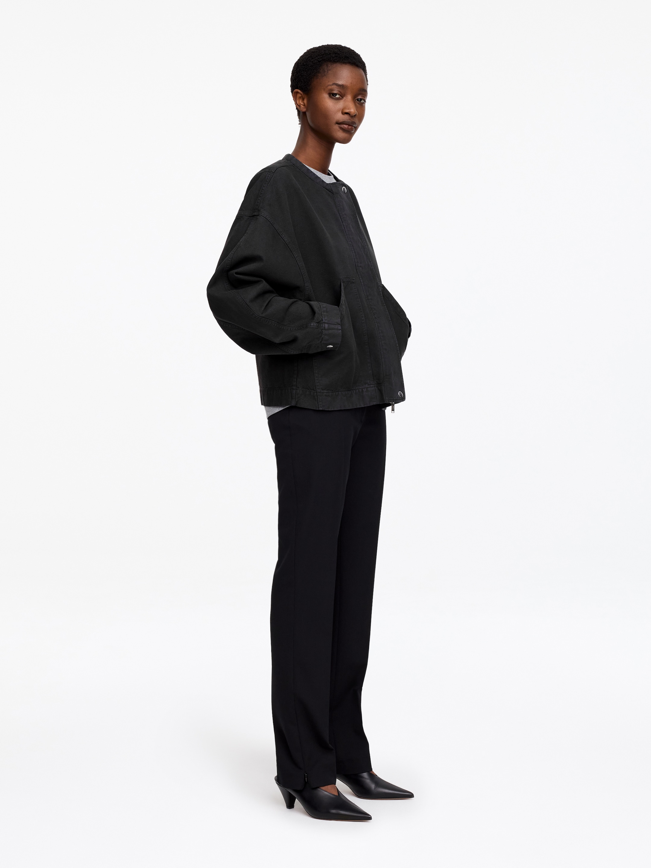 Cotton Jacket - Washed Black - Relaxed fit - Women - StillMedia/Lookbook - 6
