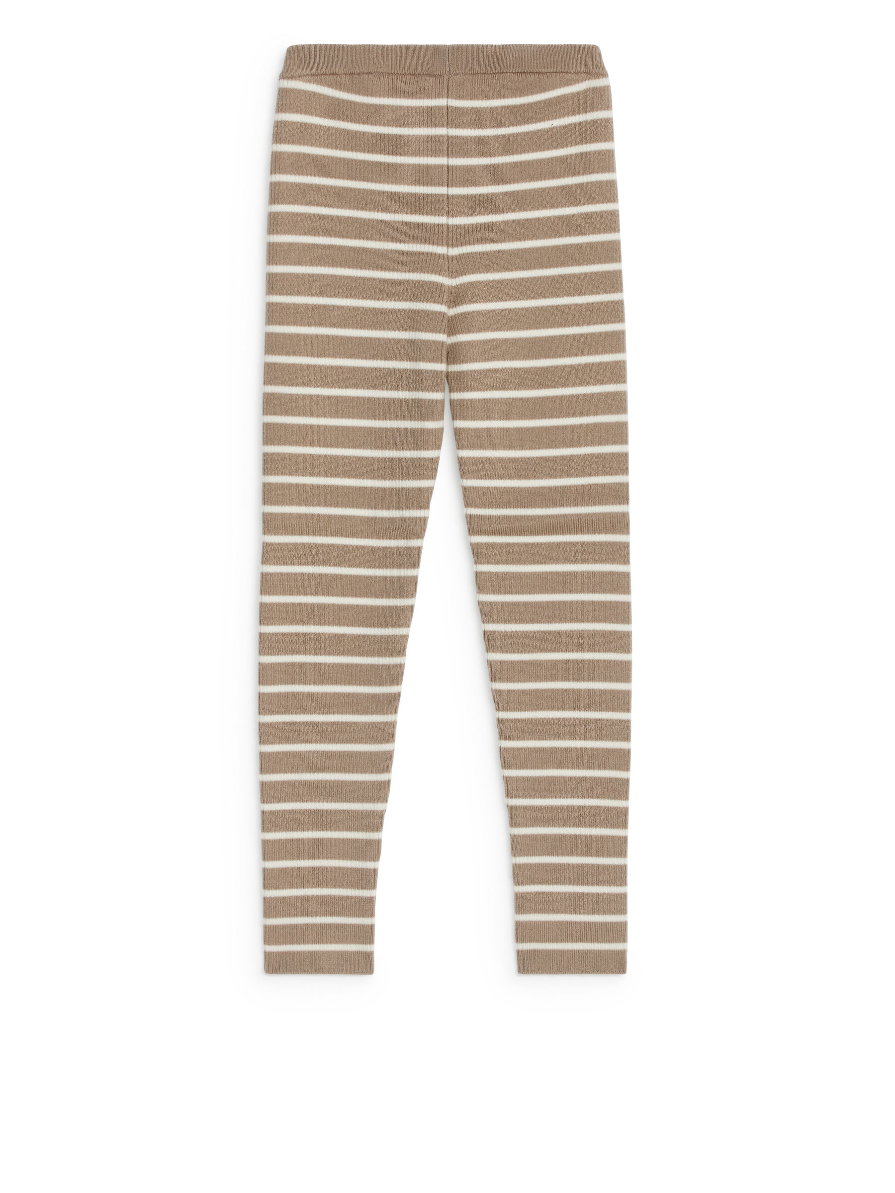 Wool-Blend Rib Leggings - Mole/Off White - Regular fit - Children - StillMedia/DescriptiveStillLife - 2
