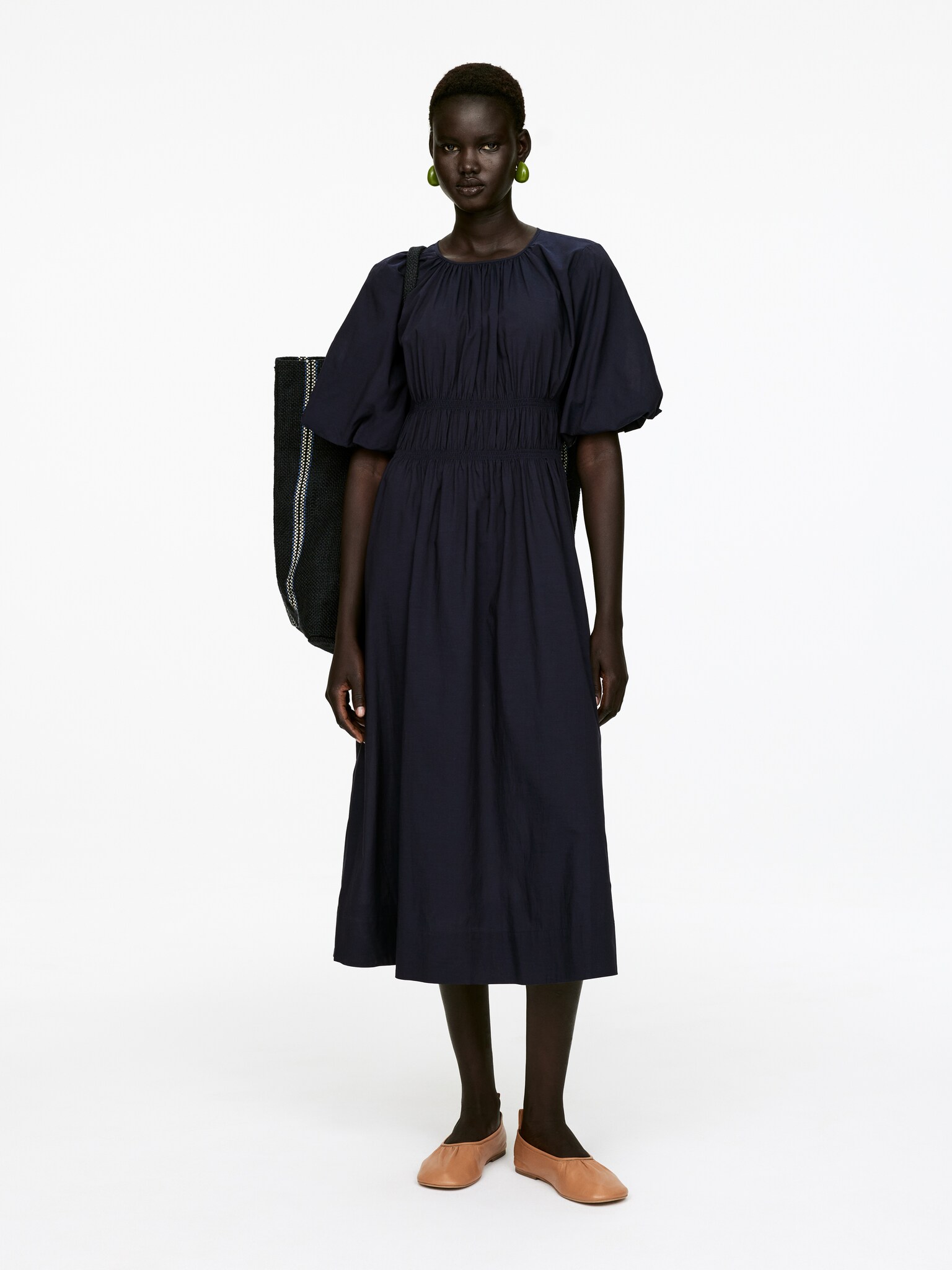 Robe à manches volumineuses - Bleu foncé
