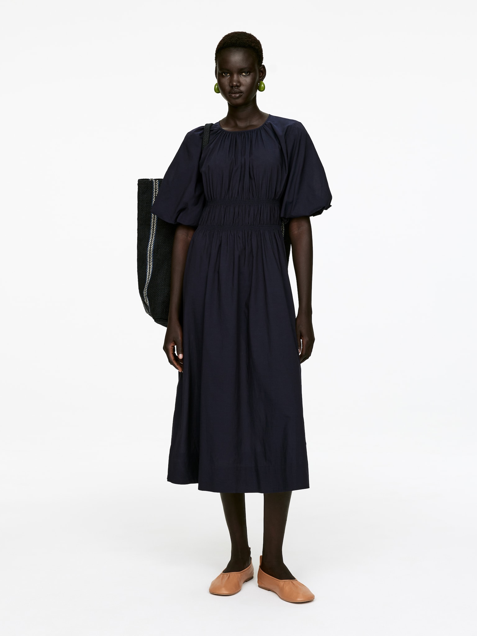 Robe à manches volumineuses - Bleu foncé