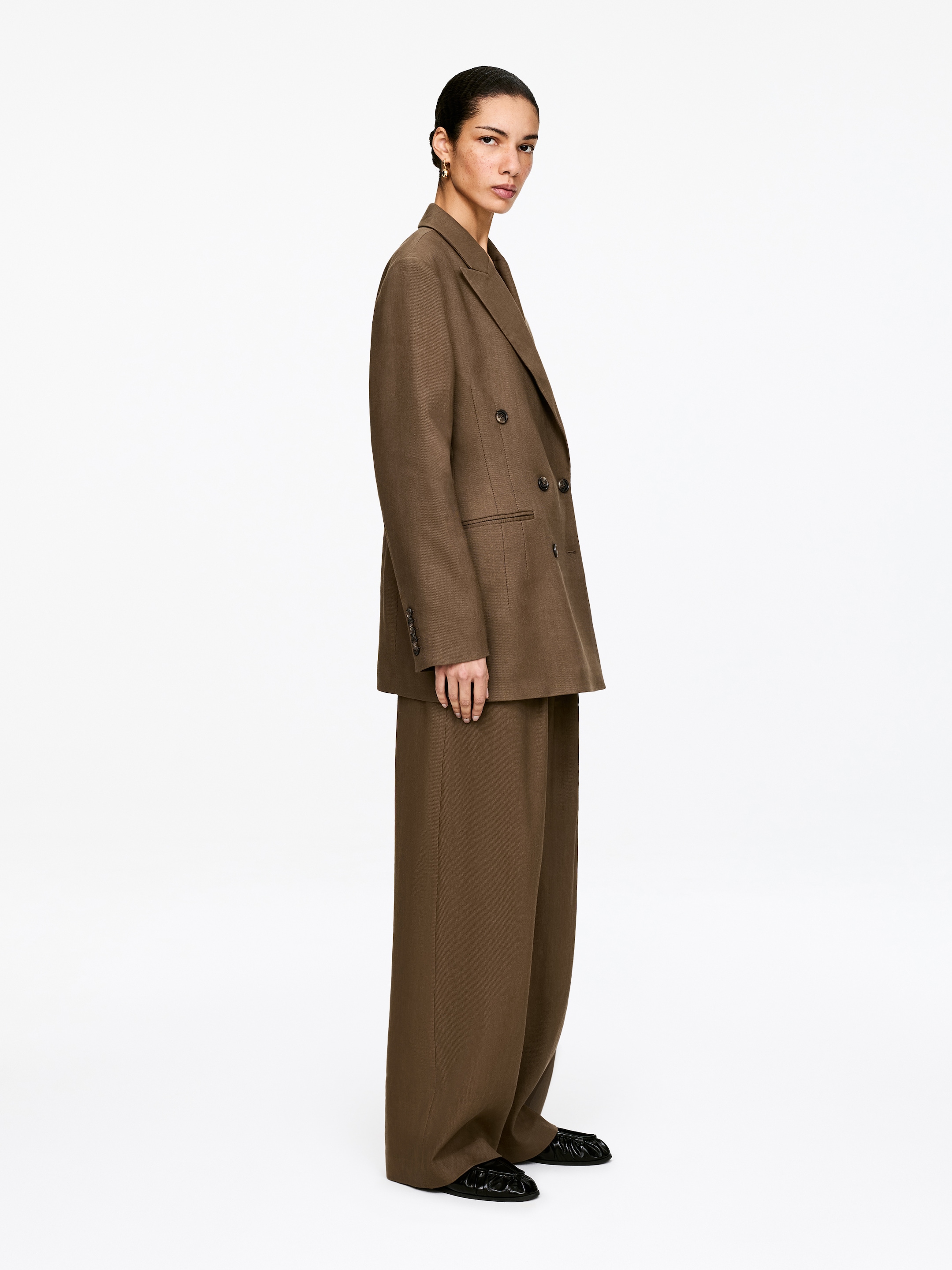 Zweireihiger Blazer - Dunkelbeige - Regular Fit - Damen - StillMedia/Lookbook - 6