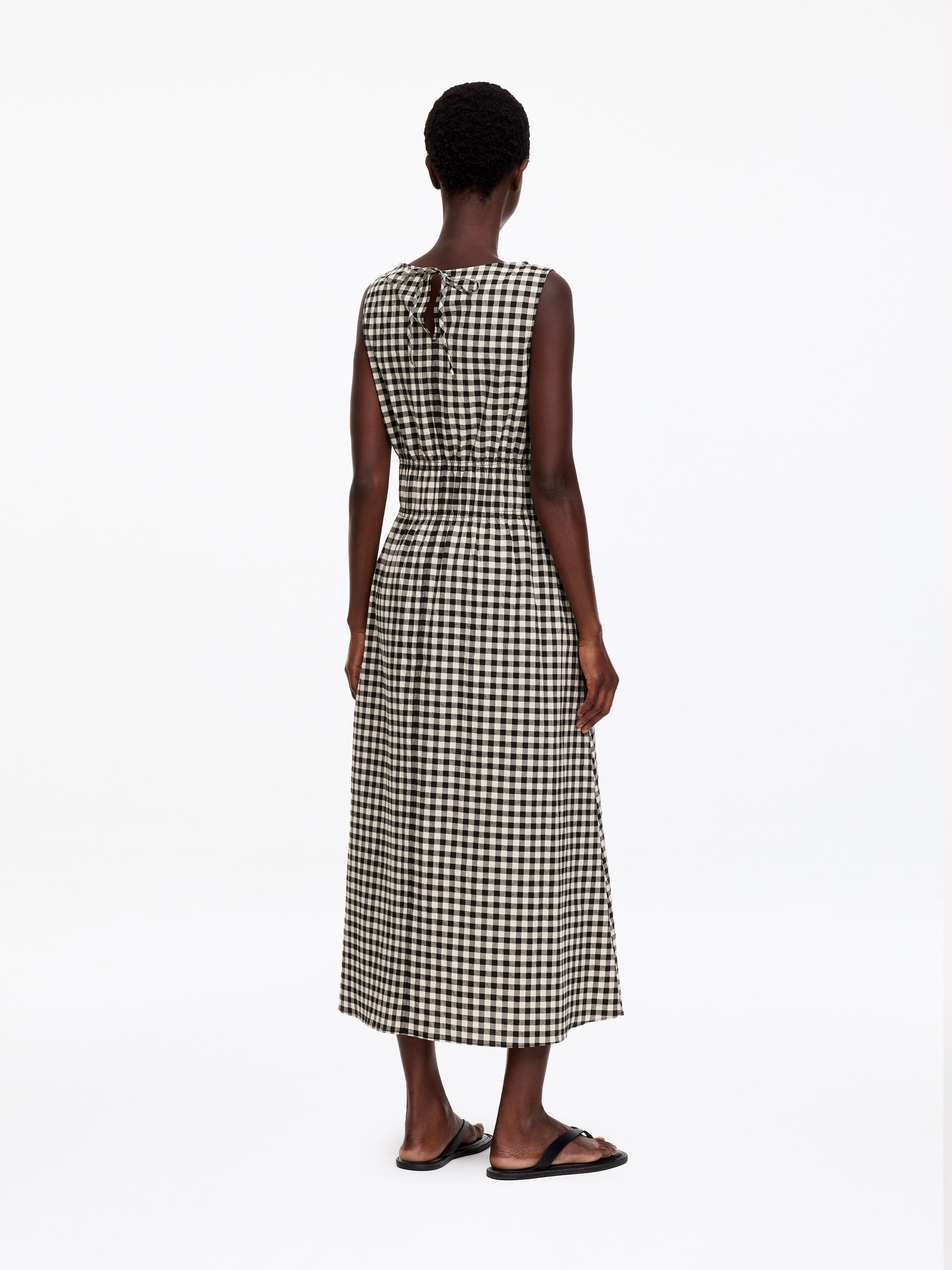 Seersucker Dress - White/Black - Slim fit - women - StillMedia/Lookbook - 6