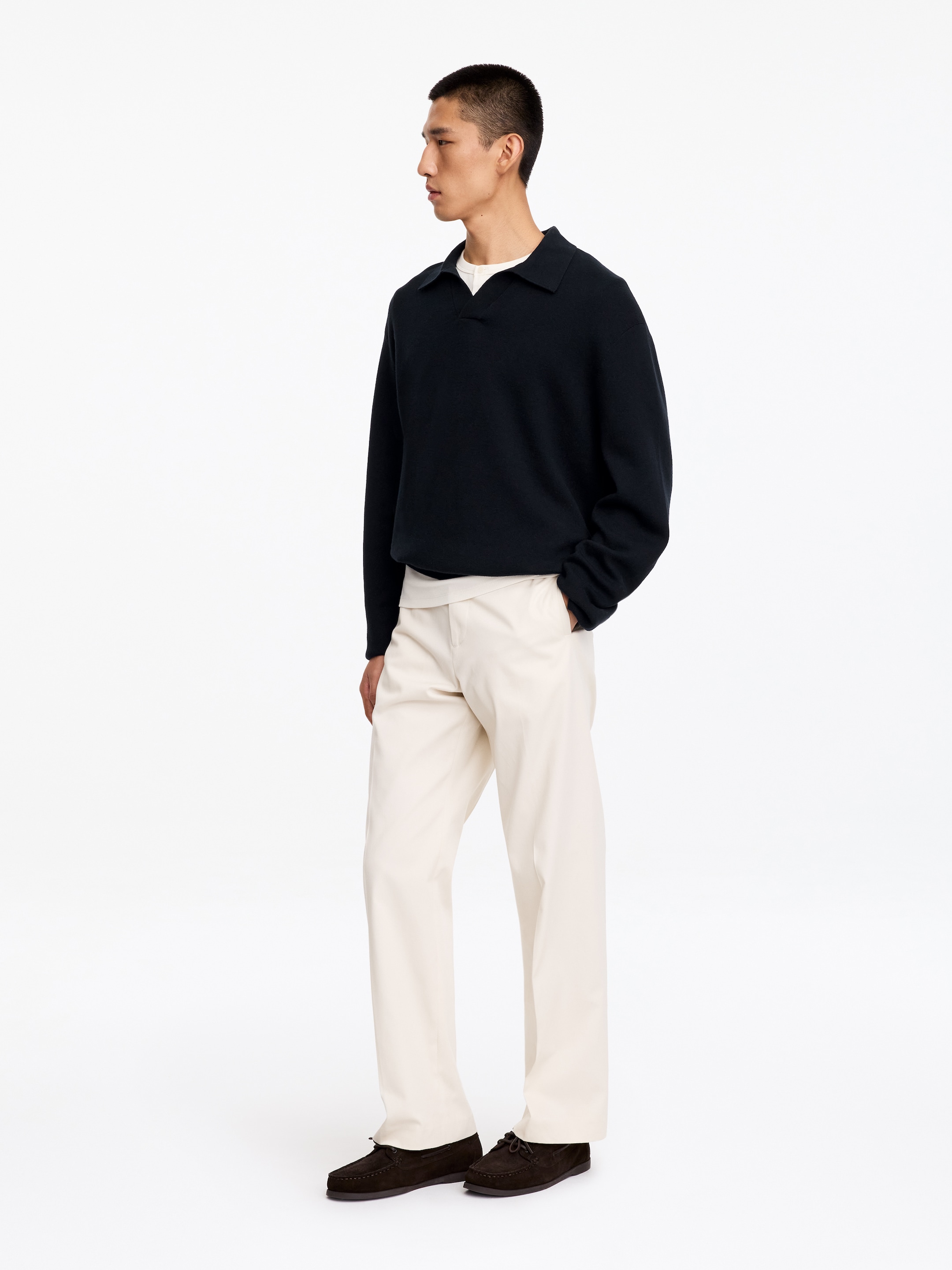 Cotton Silk Blend Polo Shirt - Dark Blue - Relaxed fit - men - StillMedia/Lookbook - 8